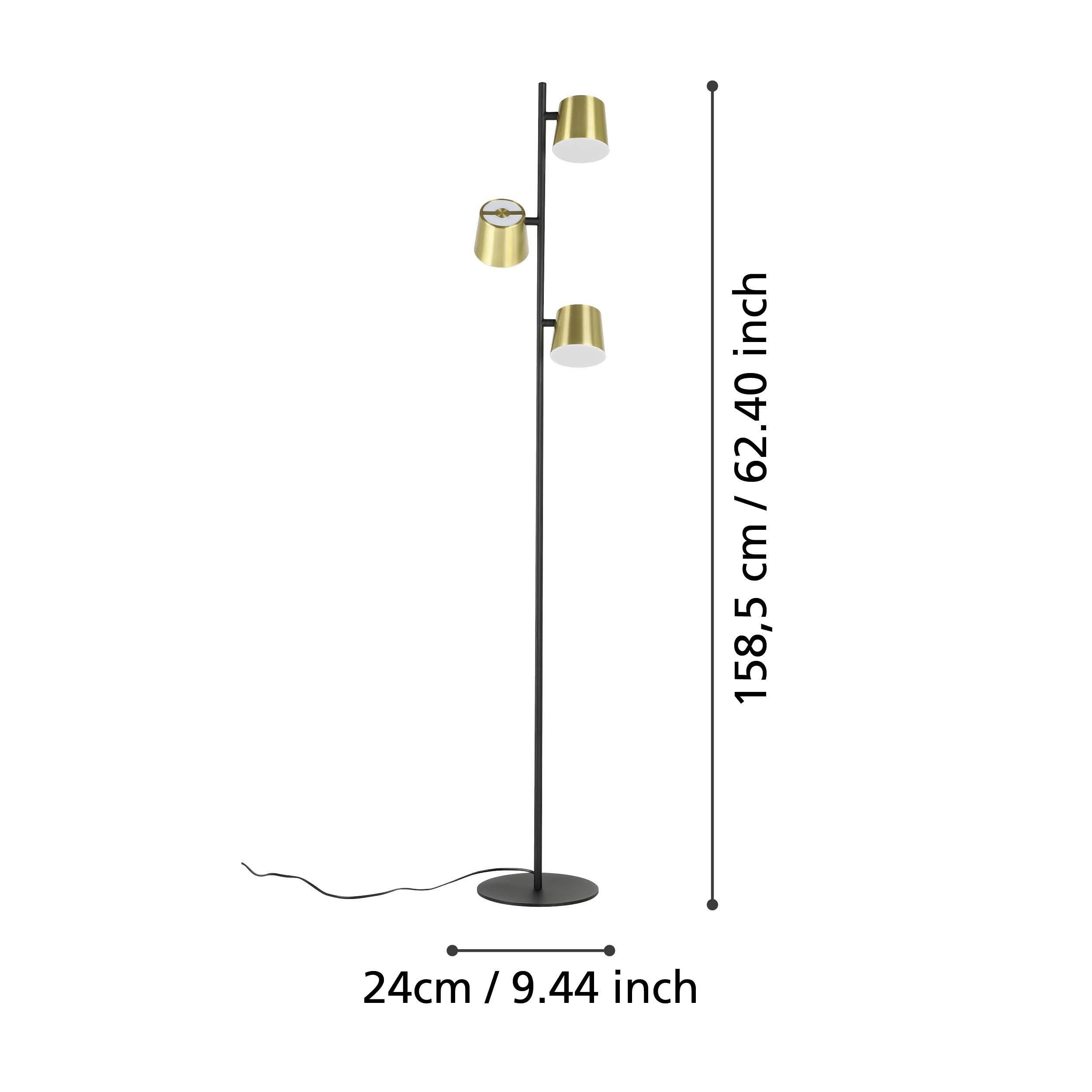 Lampadaire métal noir ALTAMIRA GU10 3X4,6W