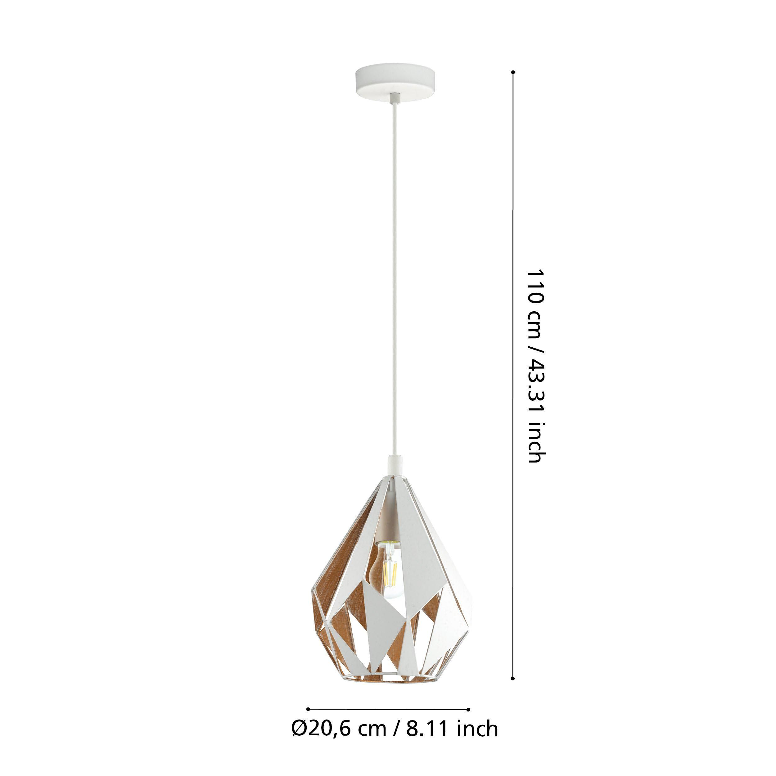 Suspension métal blanc CARLTON 1 D20,5CM E27 1X60W