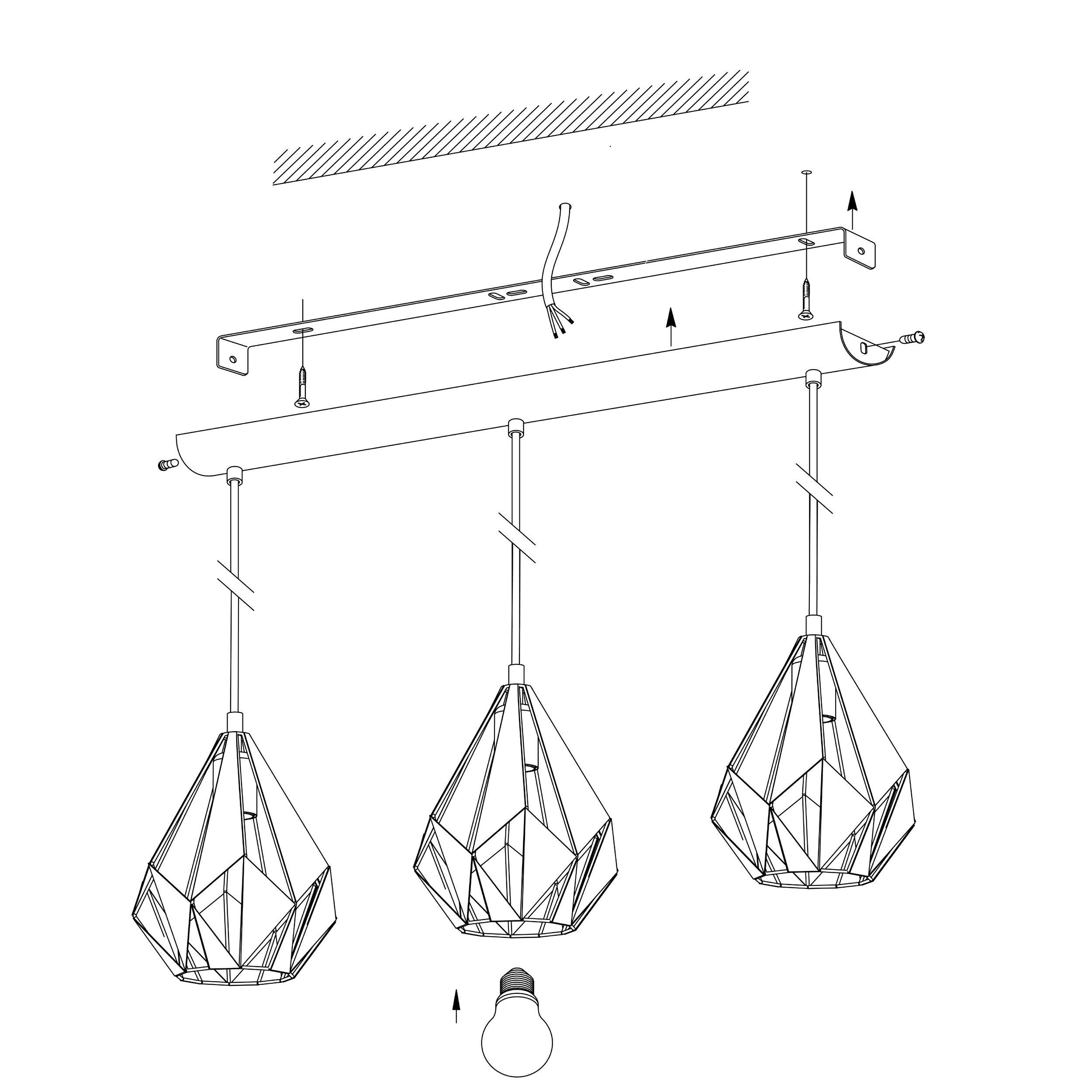 Suspension métal blanc CARLTON 1 E27 3X60W