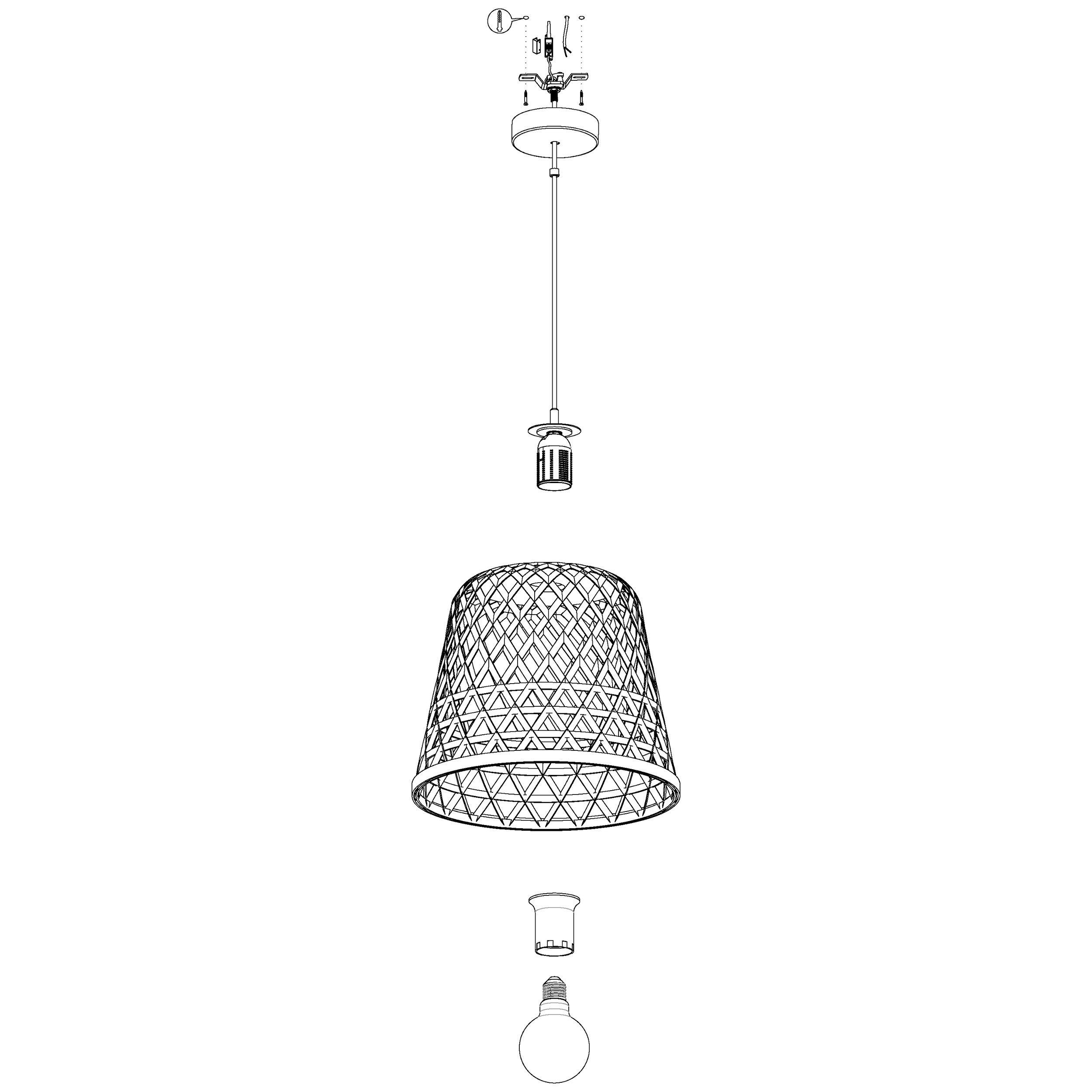 Suspension bambou naturel KIRKCOLM E27 1X60W