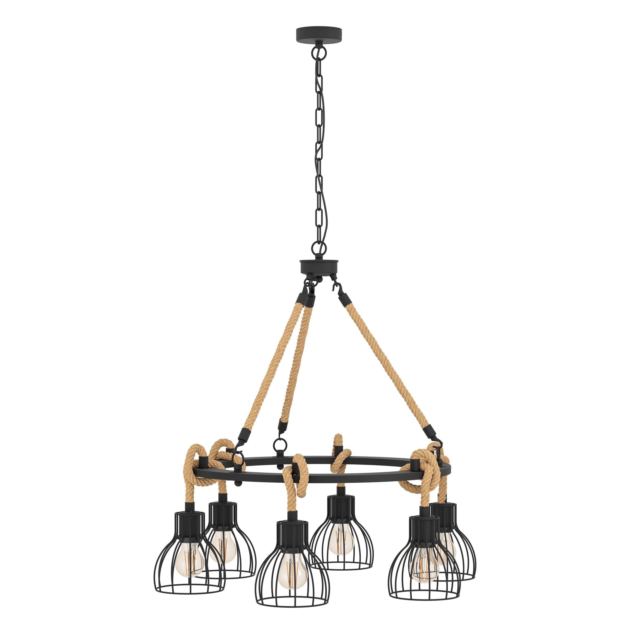 Suspension métal noir RAMPSIDE D76CM E27 6X28W