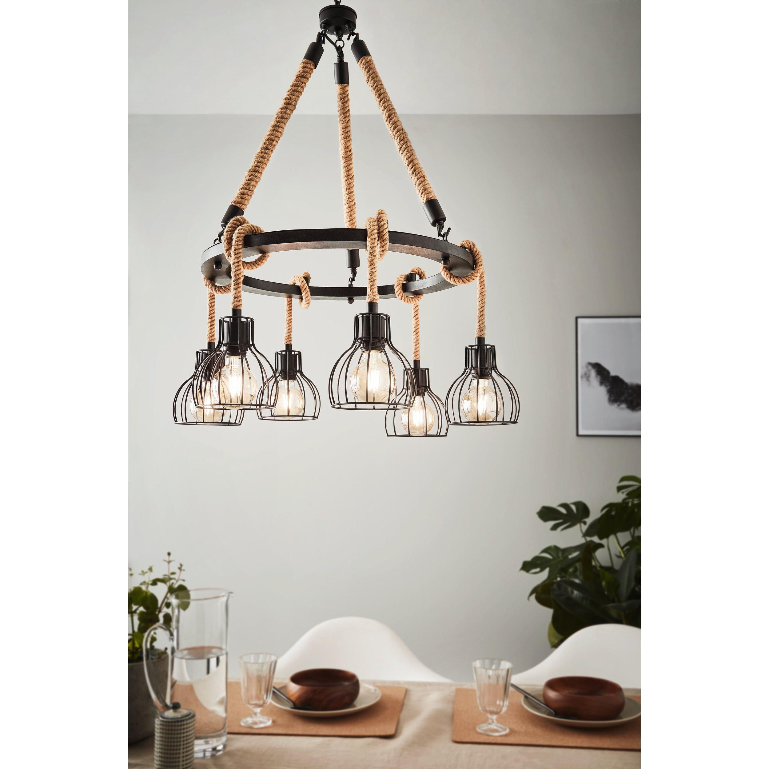 Suspension métal noir RAMPSIDE D76CM E27 6X28W