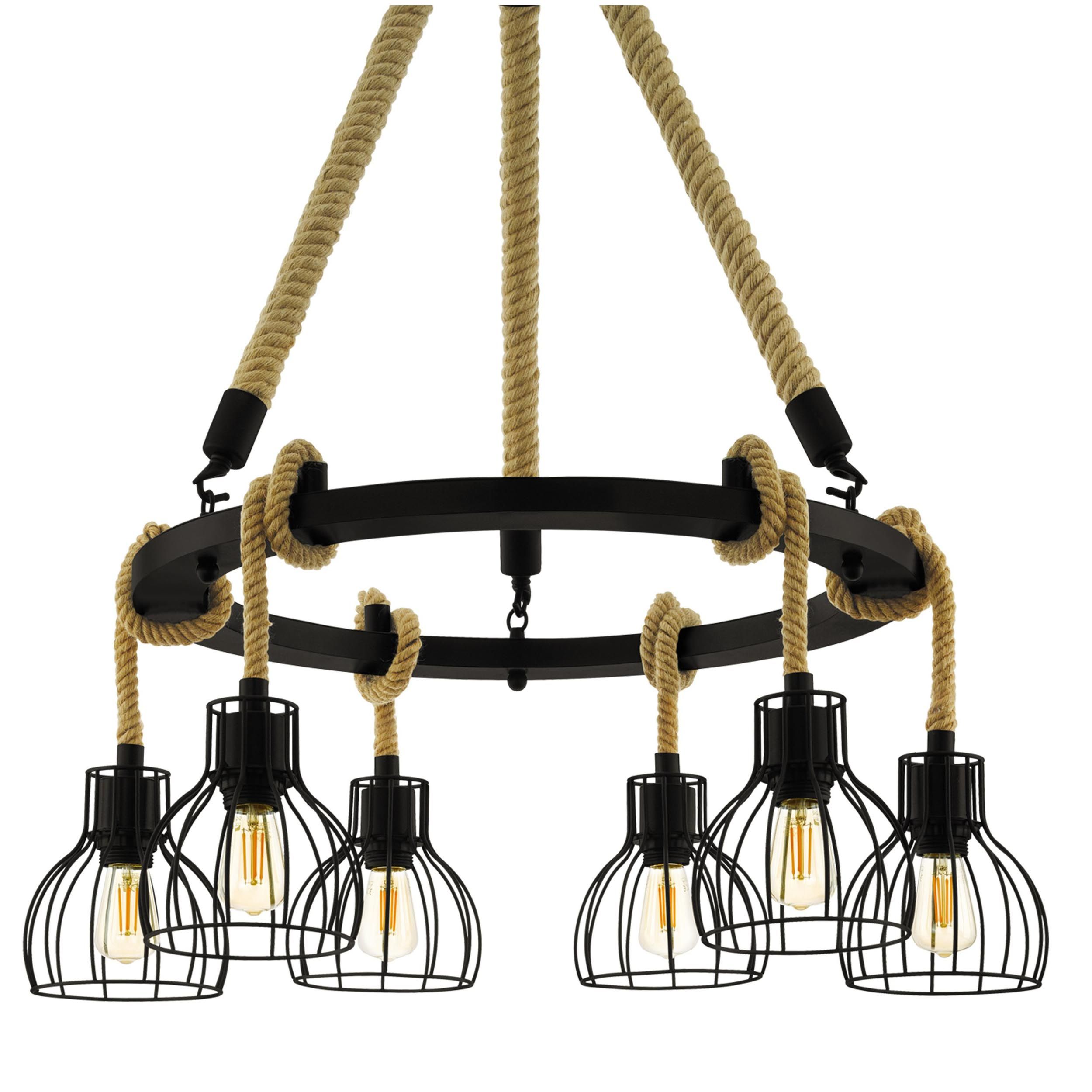 Suspension métal noir RAMPSIDE D76CM E27 6X28W