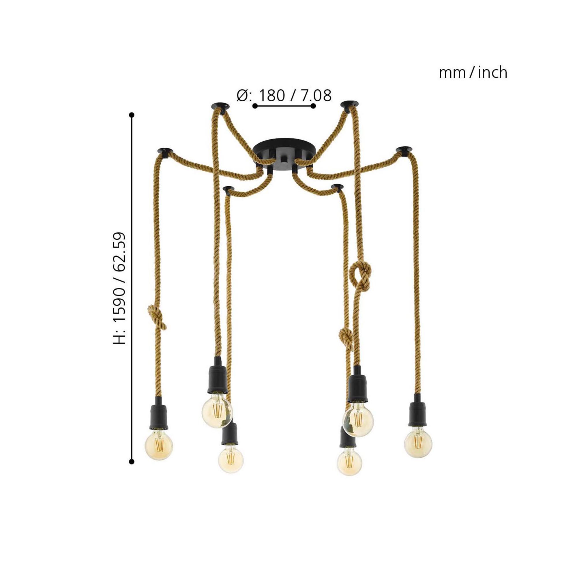 Suspension métal noir RAMPSIDE D18CM E27 6X28W