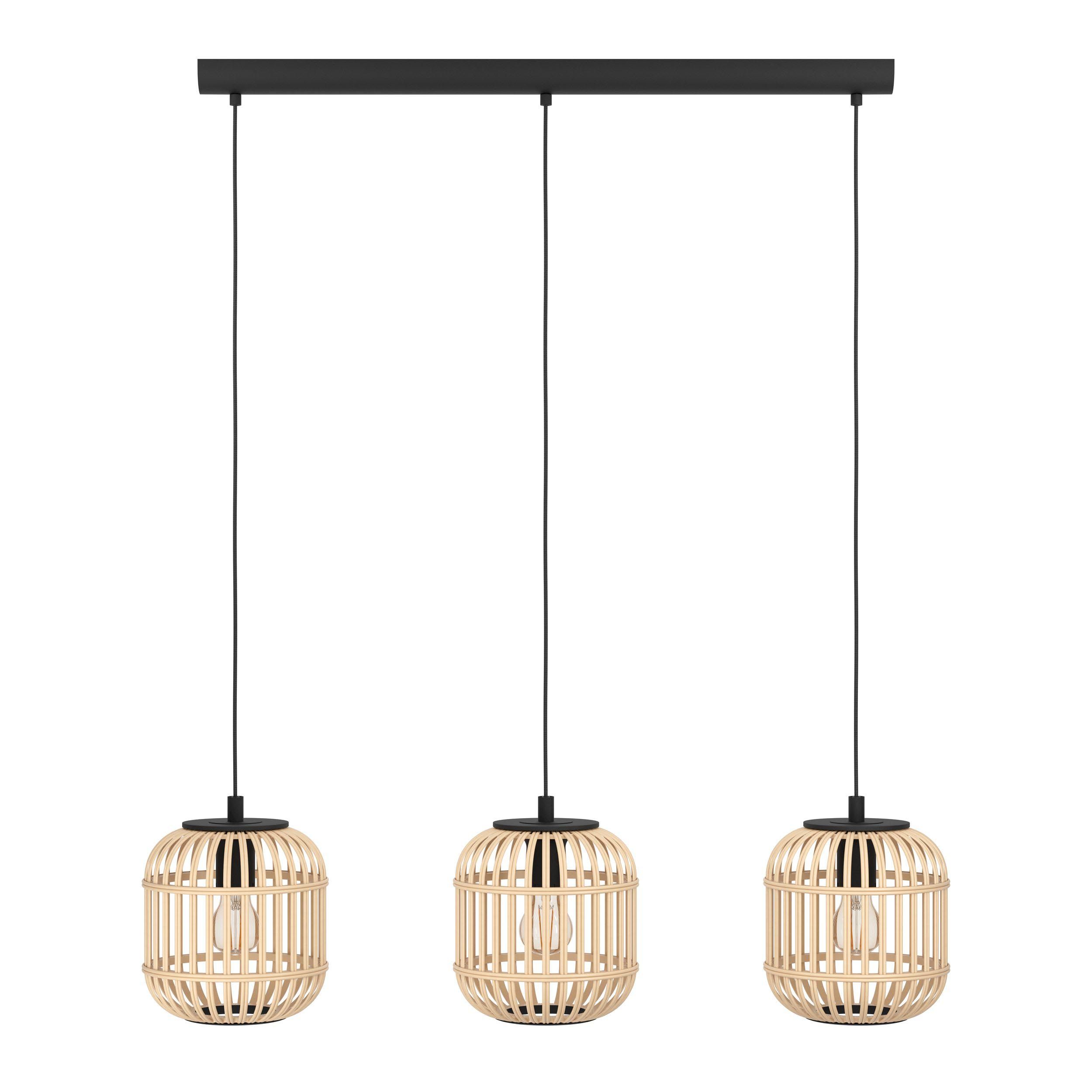 Suspension bambou naturel BORDESLEY Barre 3 E27 3X28W