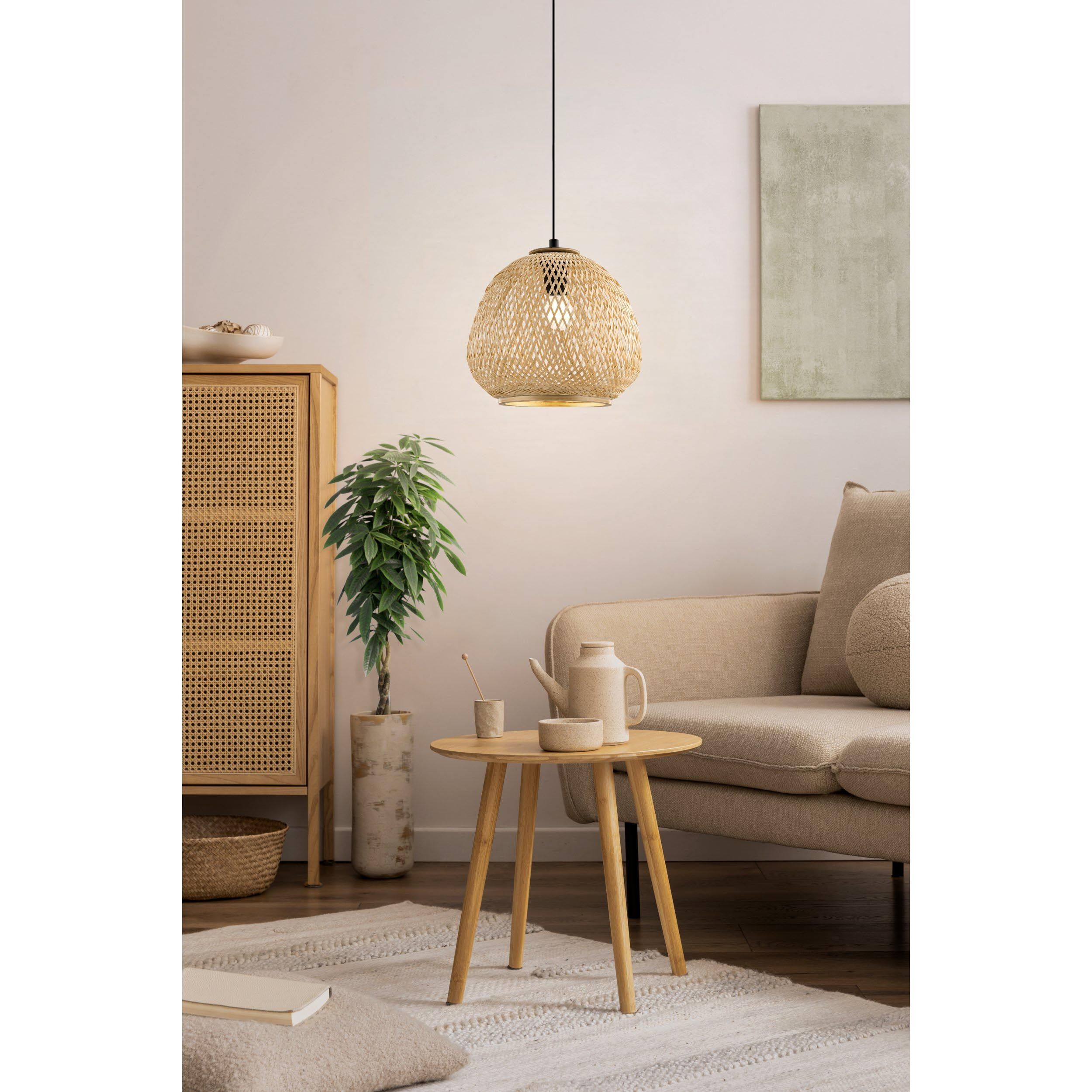 Suspension bois naturel DEMBLEBY E27 1X40W