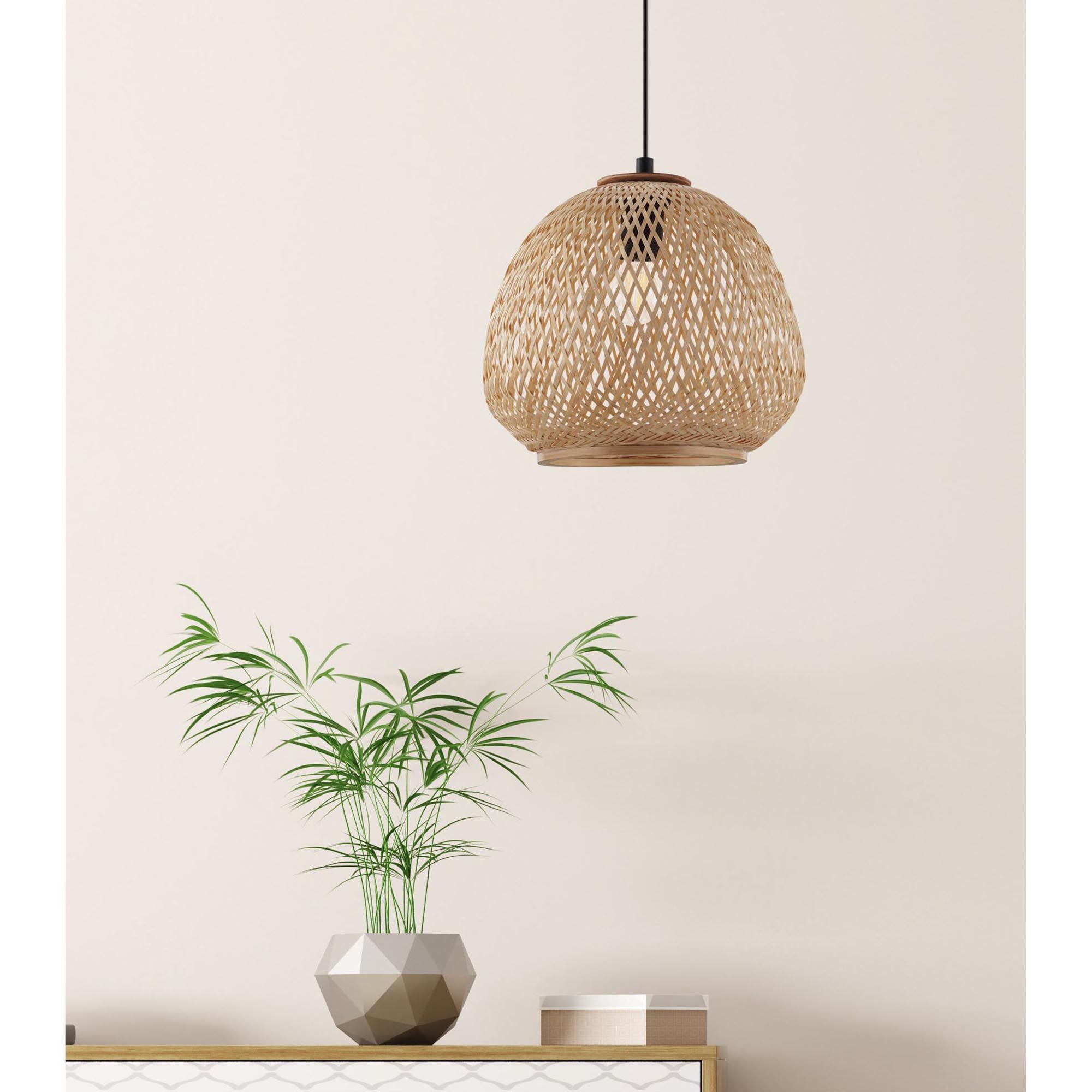 Suspension bois naturel DEMBLEBY E27 1X40W