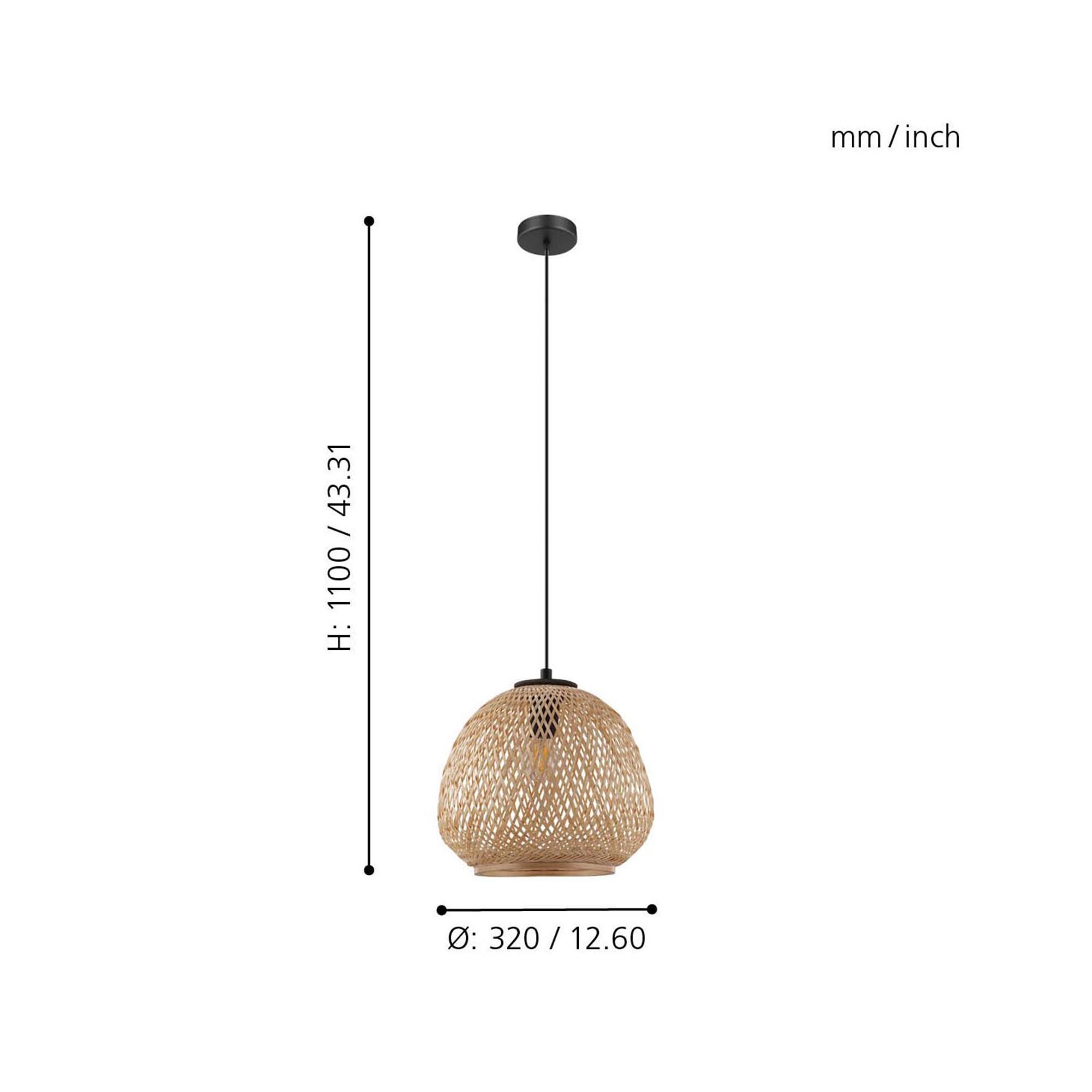 Suspension bois naturel DEMBLEBY E27 1X40W