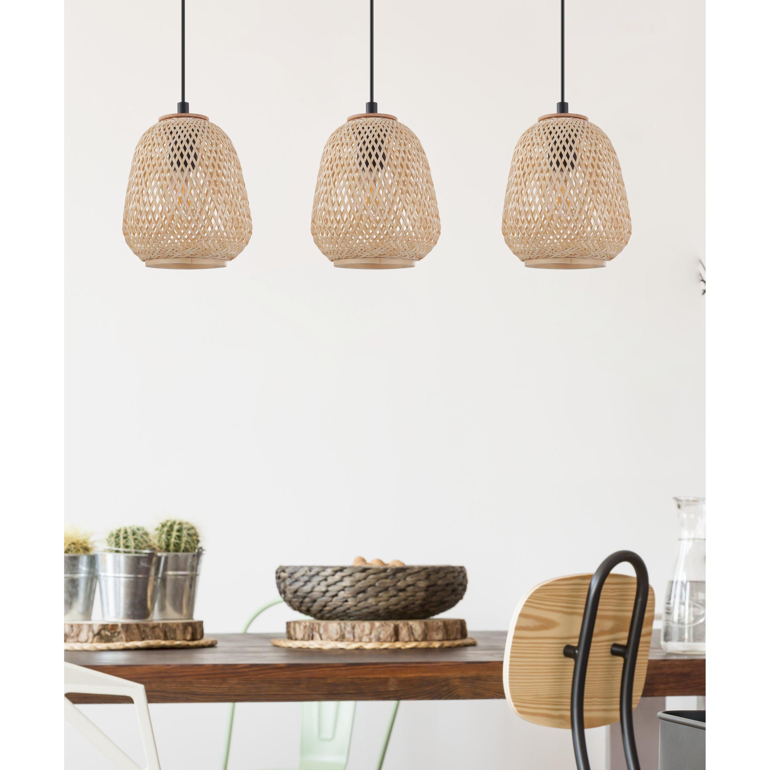 Suspension bois naturel DEMBLEBY E27 3X40W