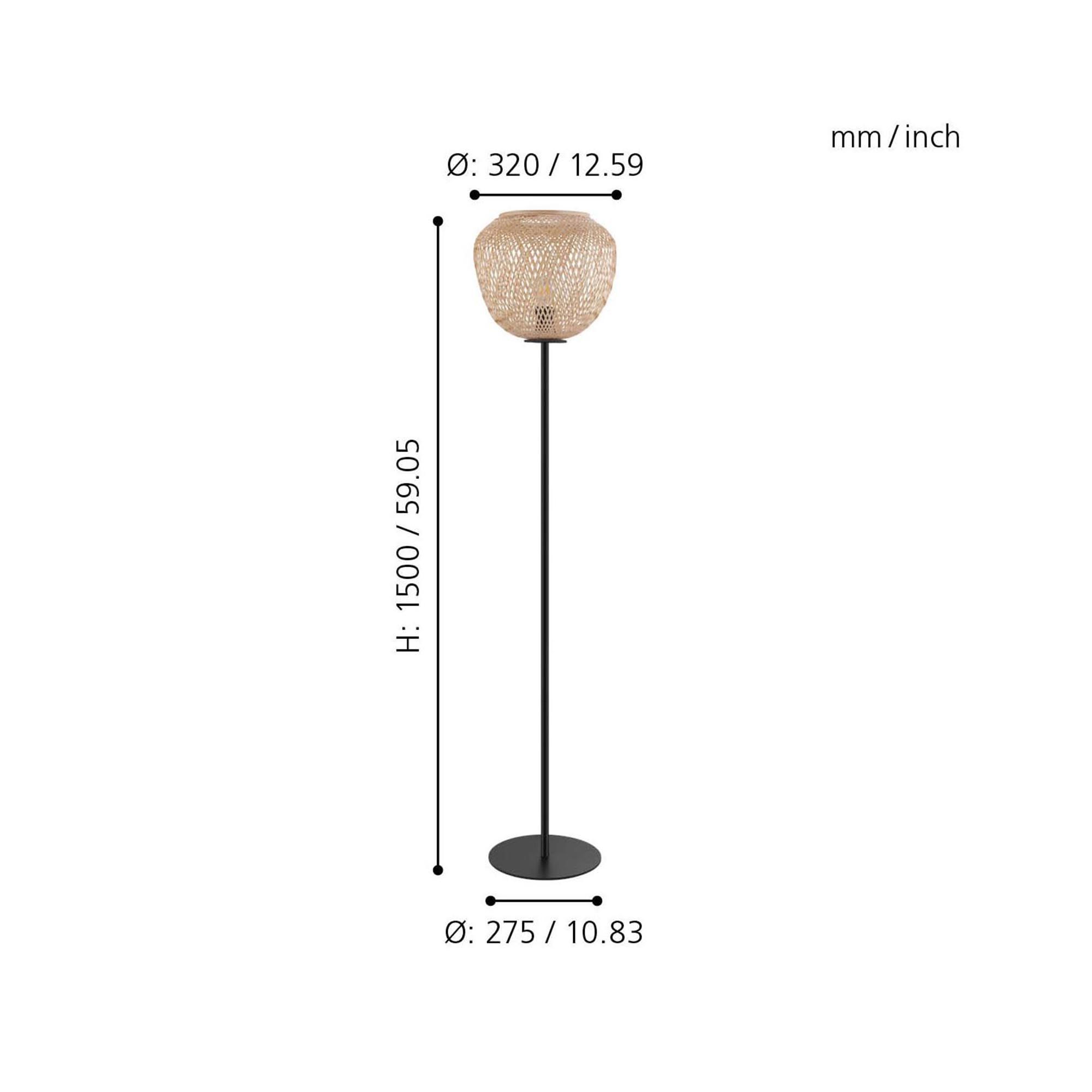 Lampadaire bois naturel DEMBLEBY E27 1X40W