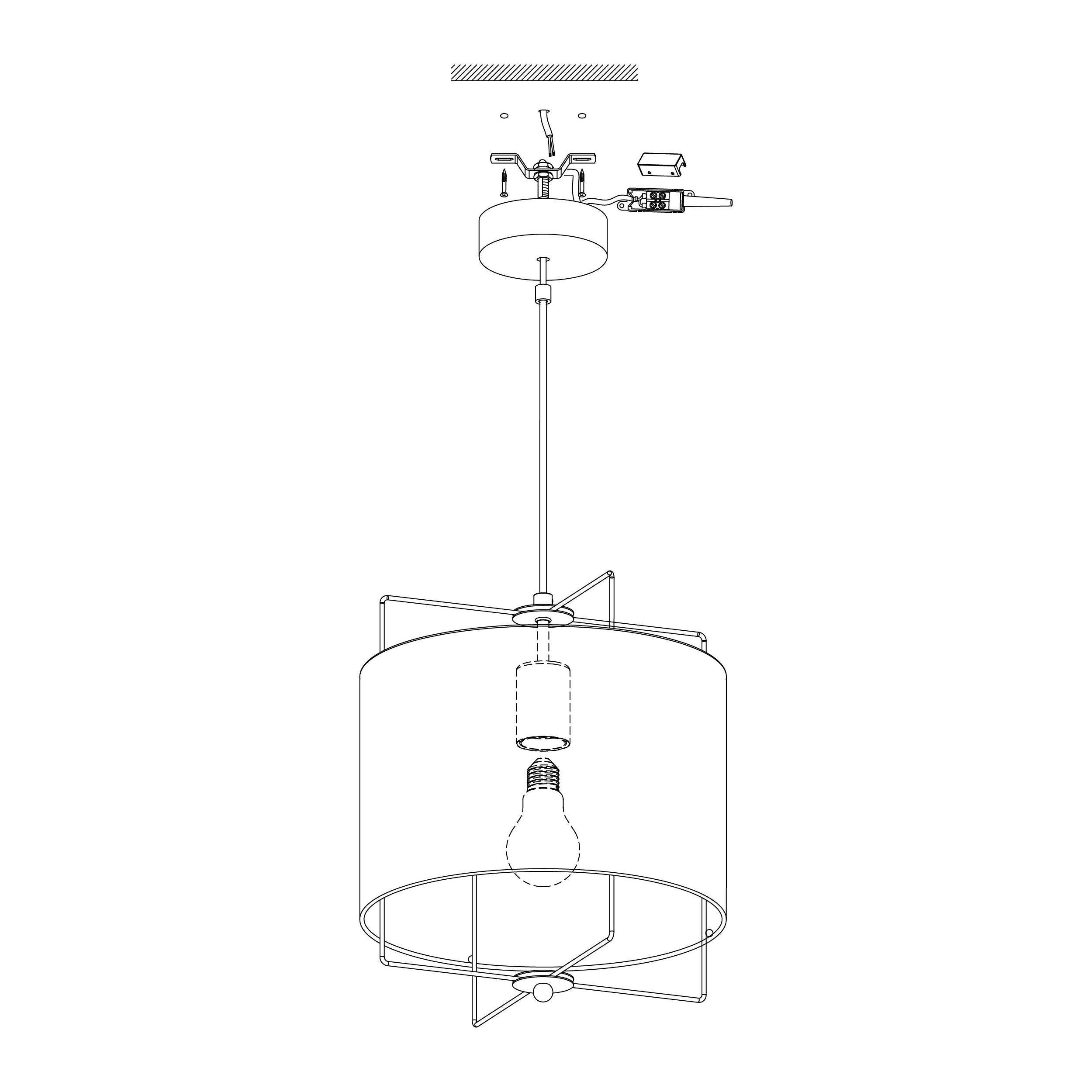 Suspension tissu beige BRIDEKIRK E27 1X40W