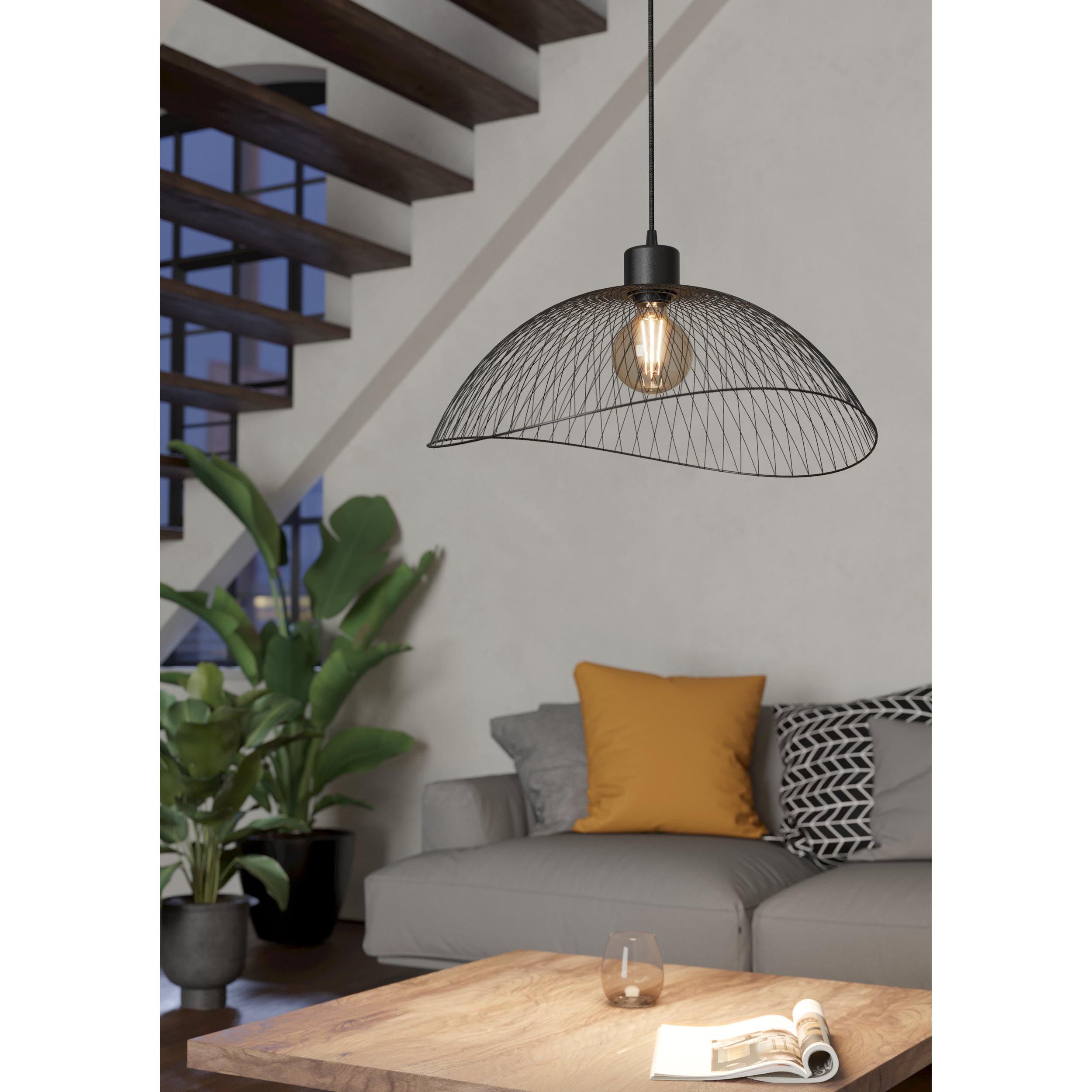 Suspension métal noir POMPEYA L56CM E27 1X60W