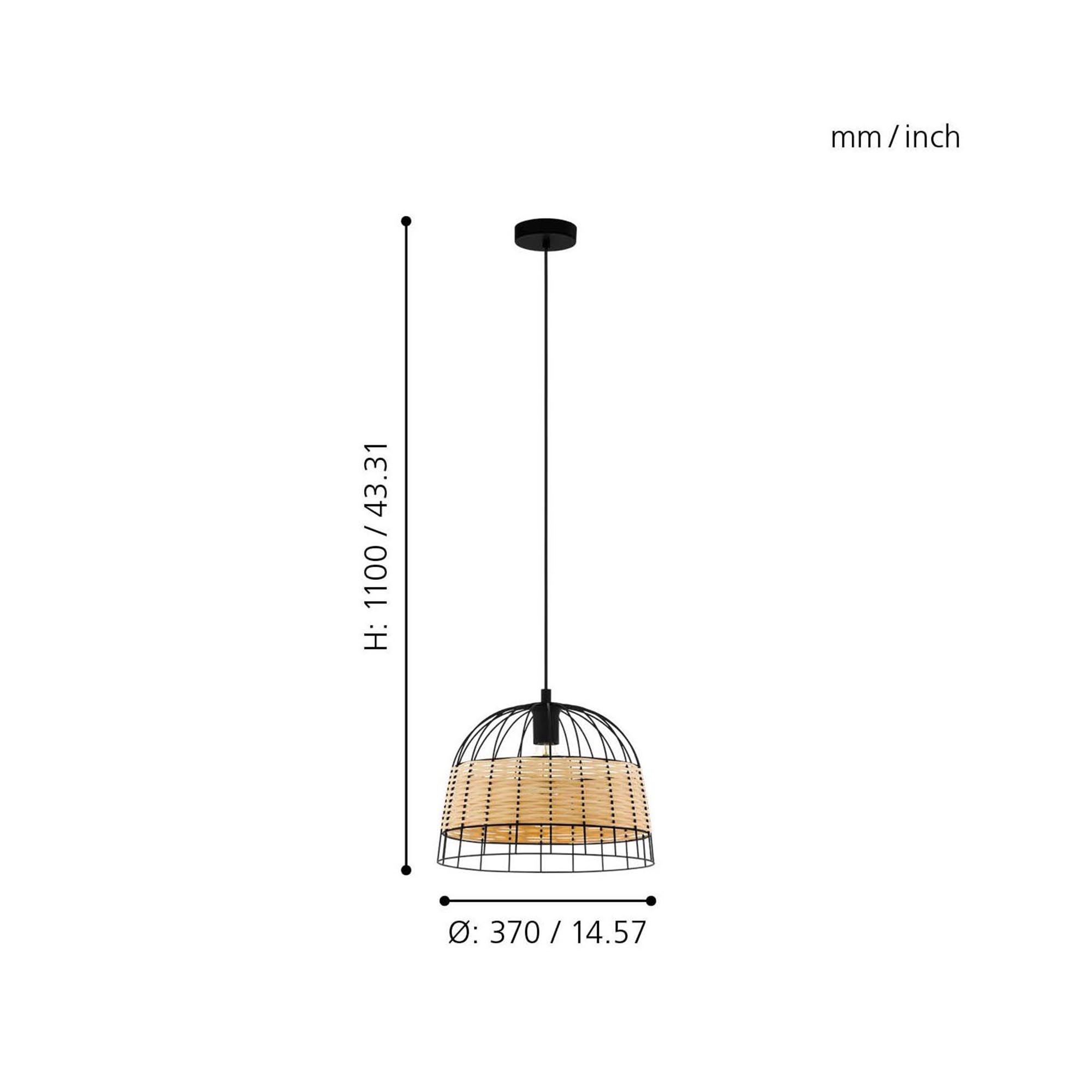 Suspension métal naturel ANWICK D37CM E27 1X40W