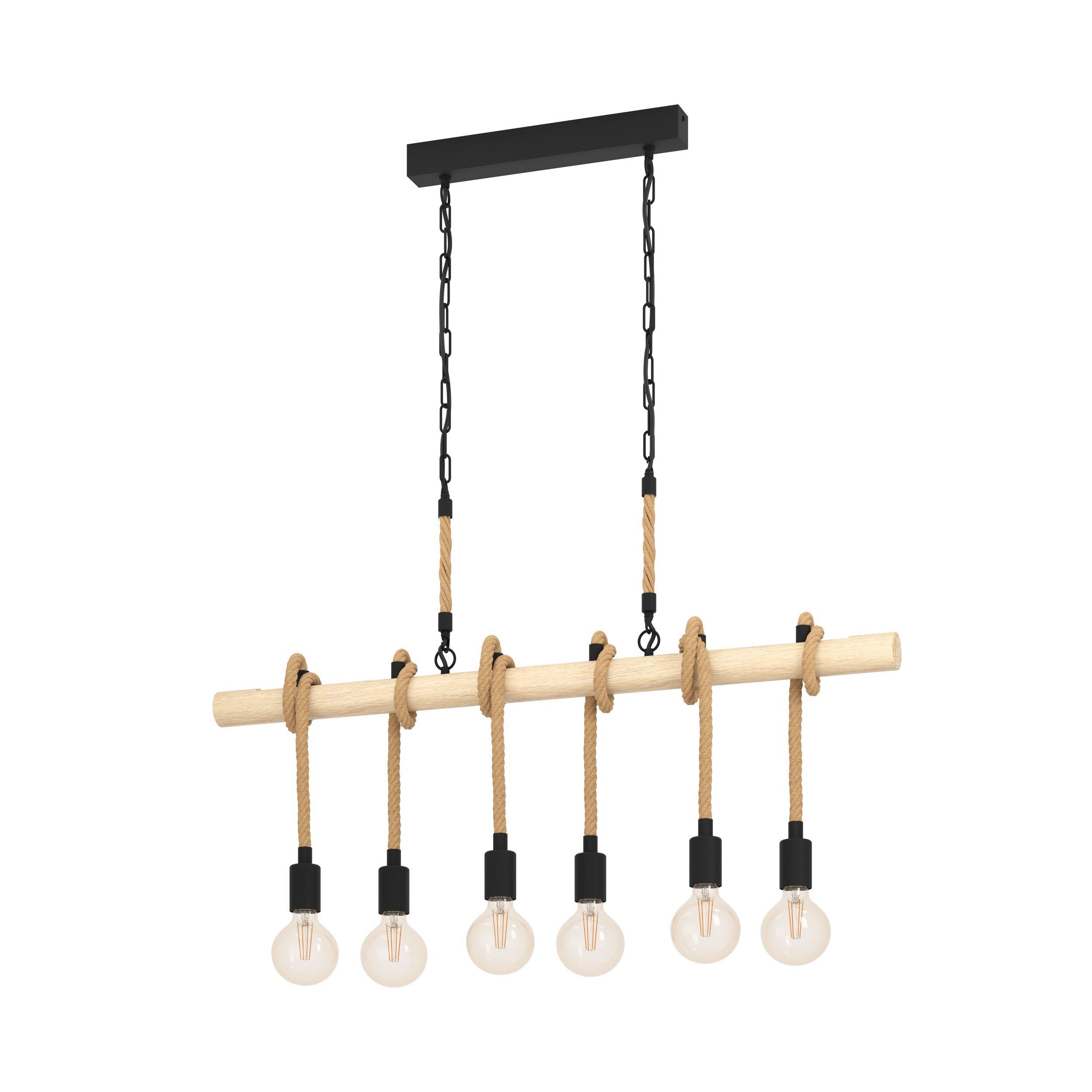 Suspension bois naturel YOUNGSTOWN E27 6X40W