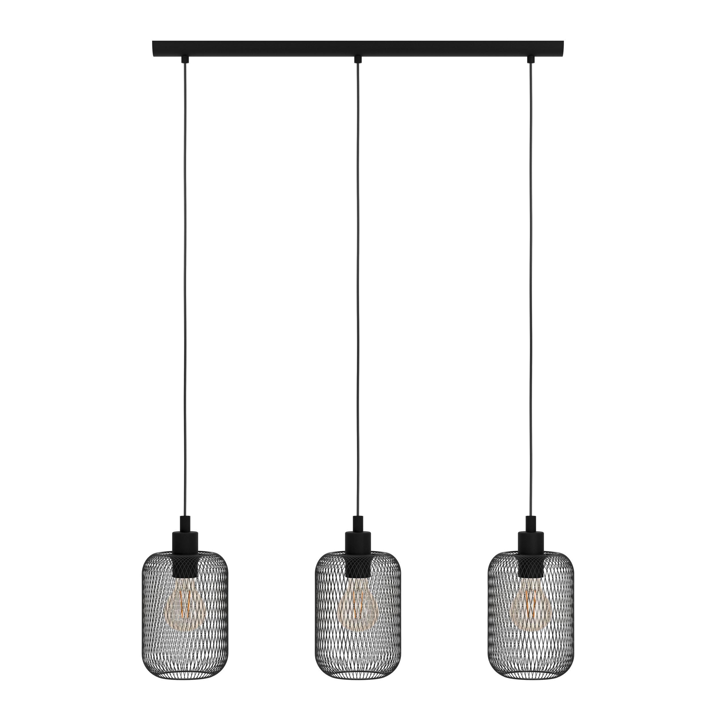 Suspension métal noir WRINGTON E27 3X60W