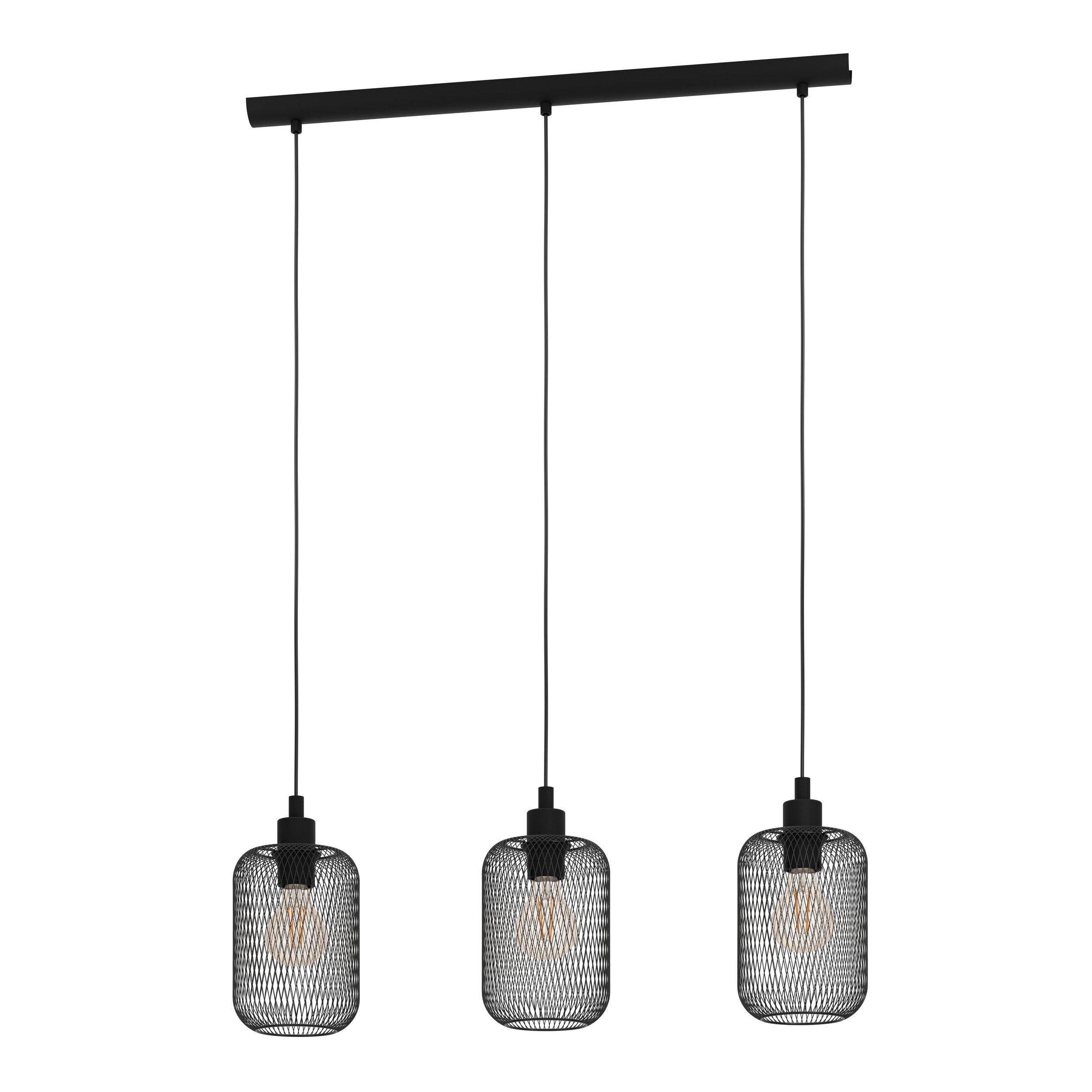 Suspension métal noir WRINGTON E27 3X60W