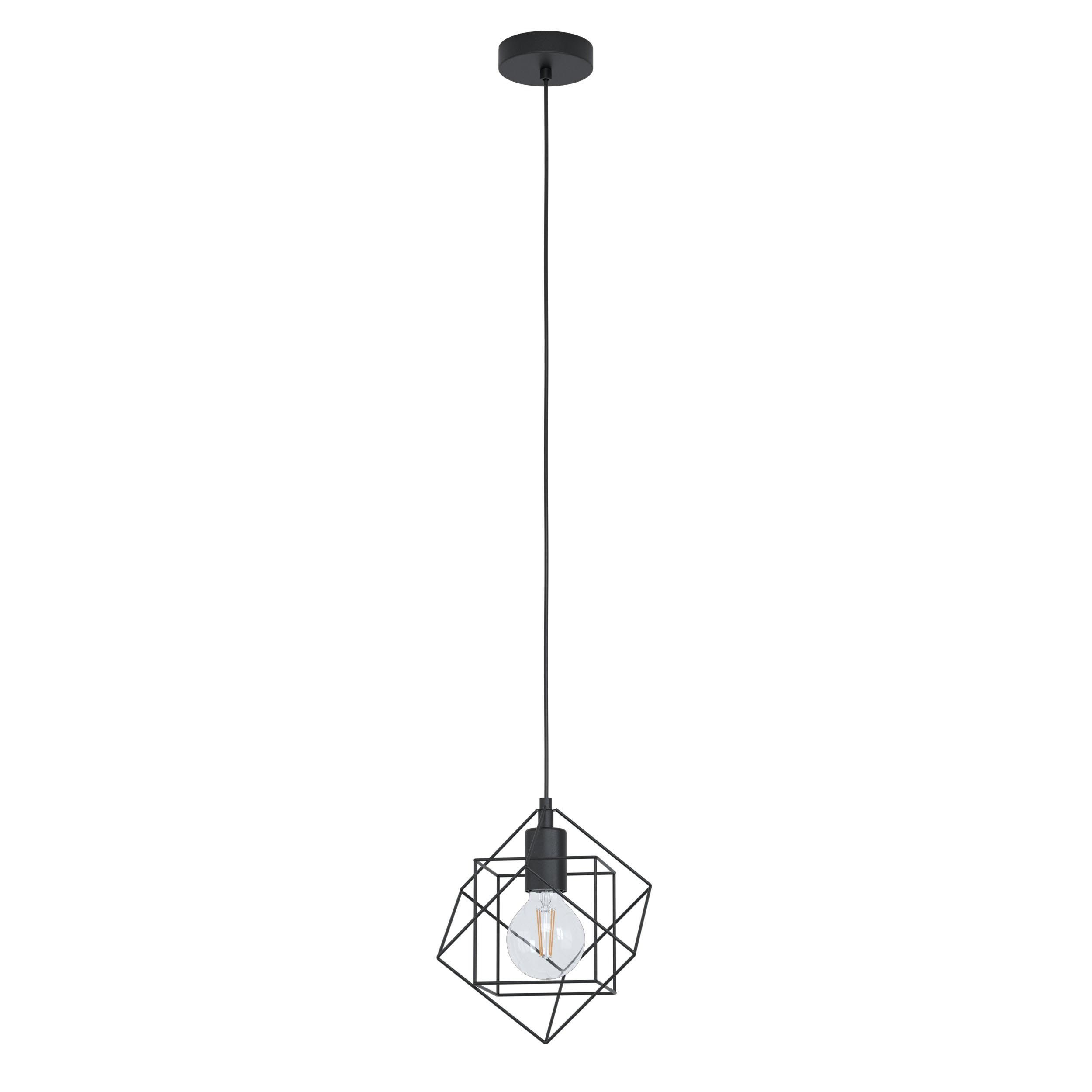 Suspension métal noir STRAITON E27 1X60W