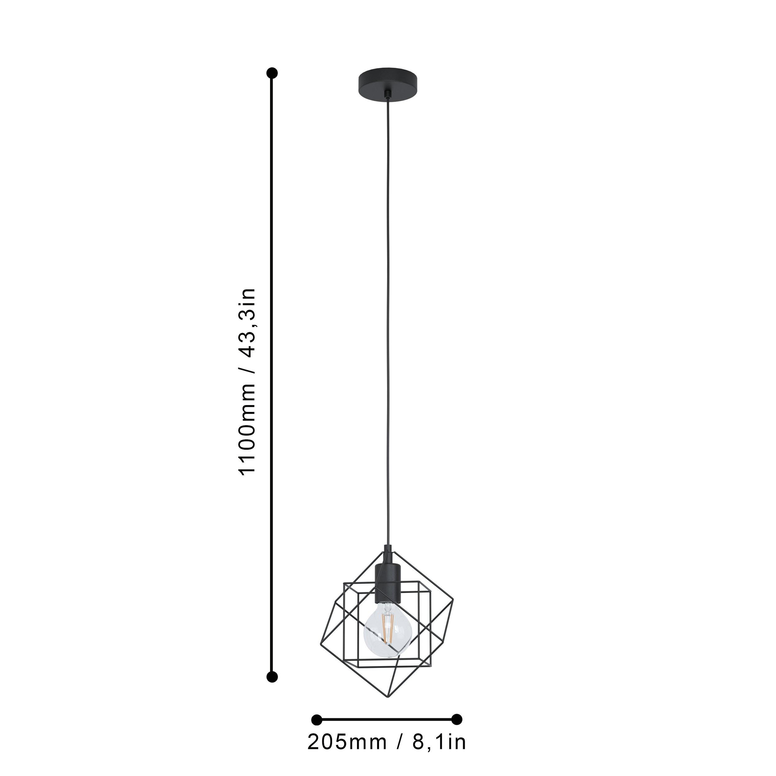 Suspension métal noir STRAITON E27 1X60W