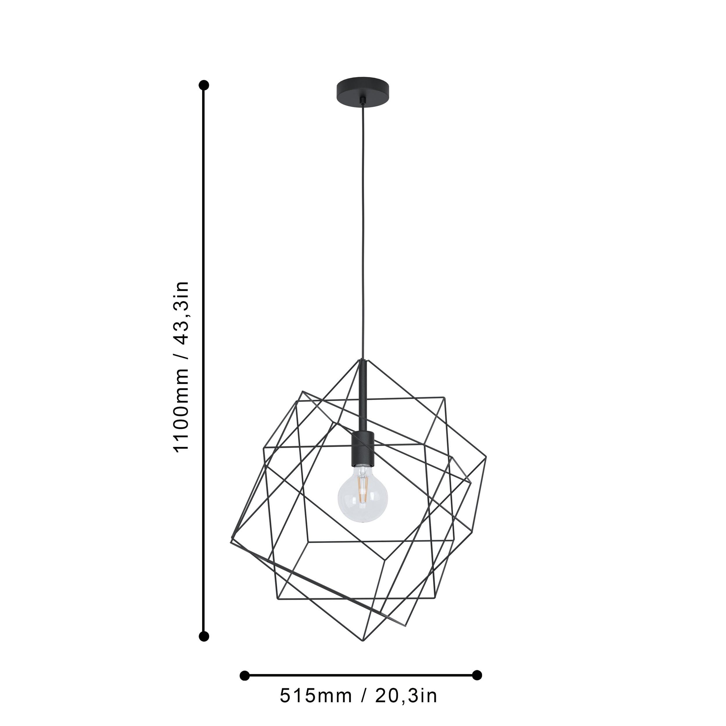 Suspension métal noir STRAITON d51,5 cm E27 1X60W