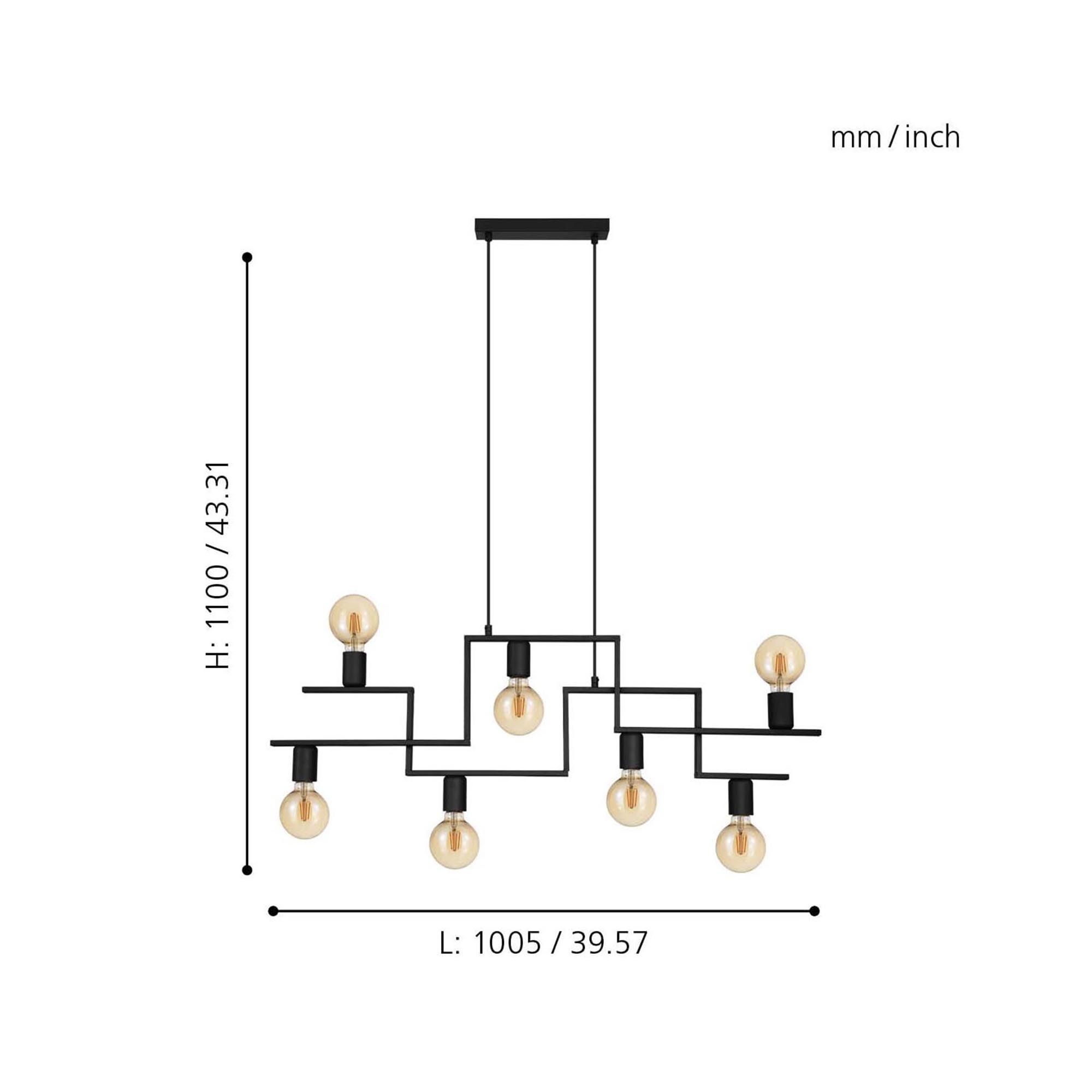 Suspension métal noir FEMBARD E27 7X60W