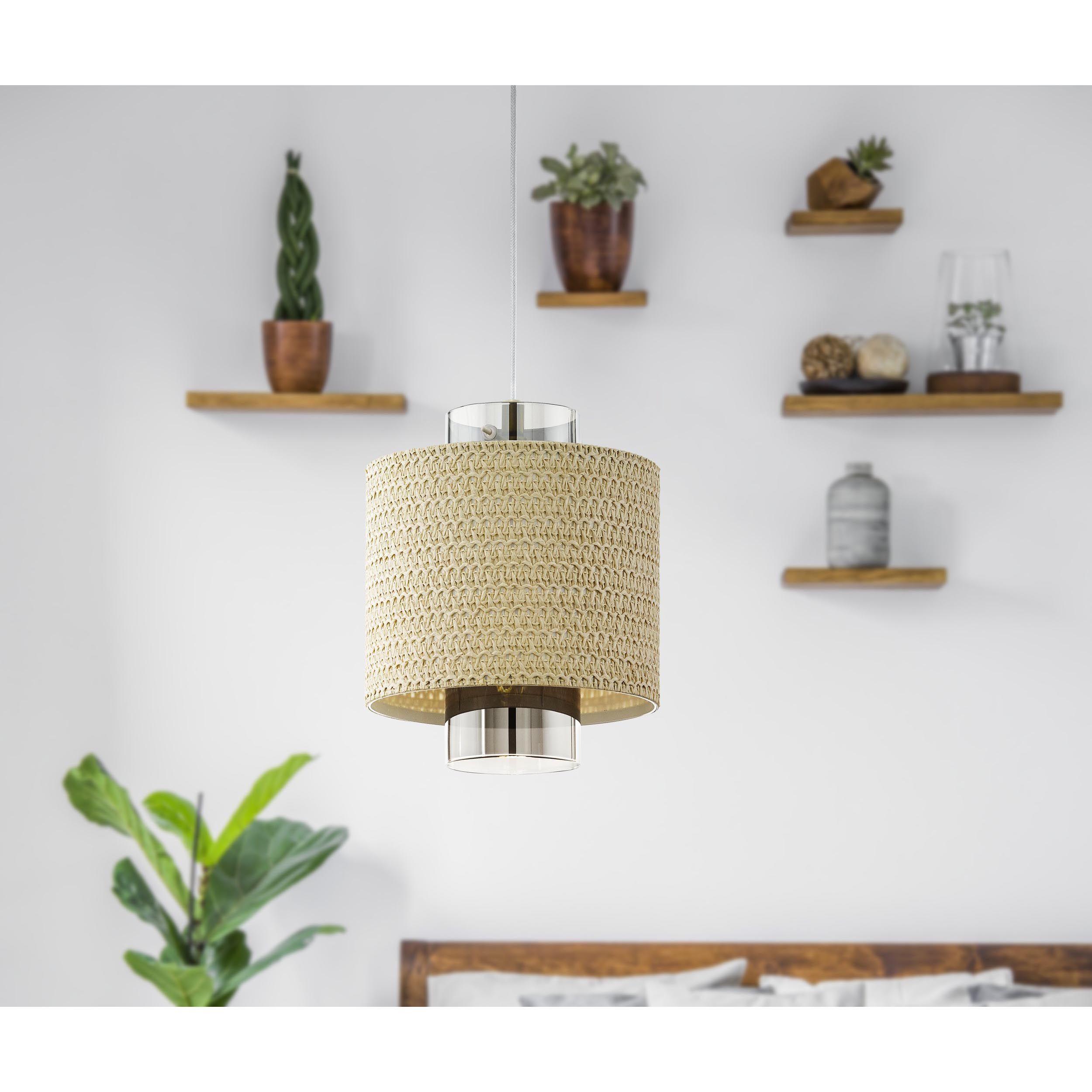 Suspension fibre naturelle naturel MEDIOUNA E27 1X40W