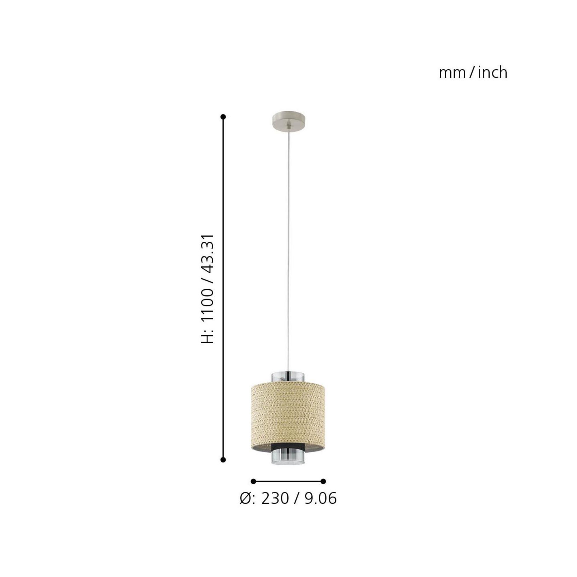 Suspension fibre naturelle naturel MEDIOUNA E27 1X40W