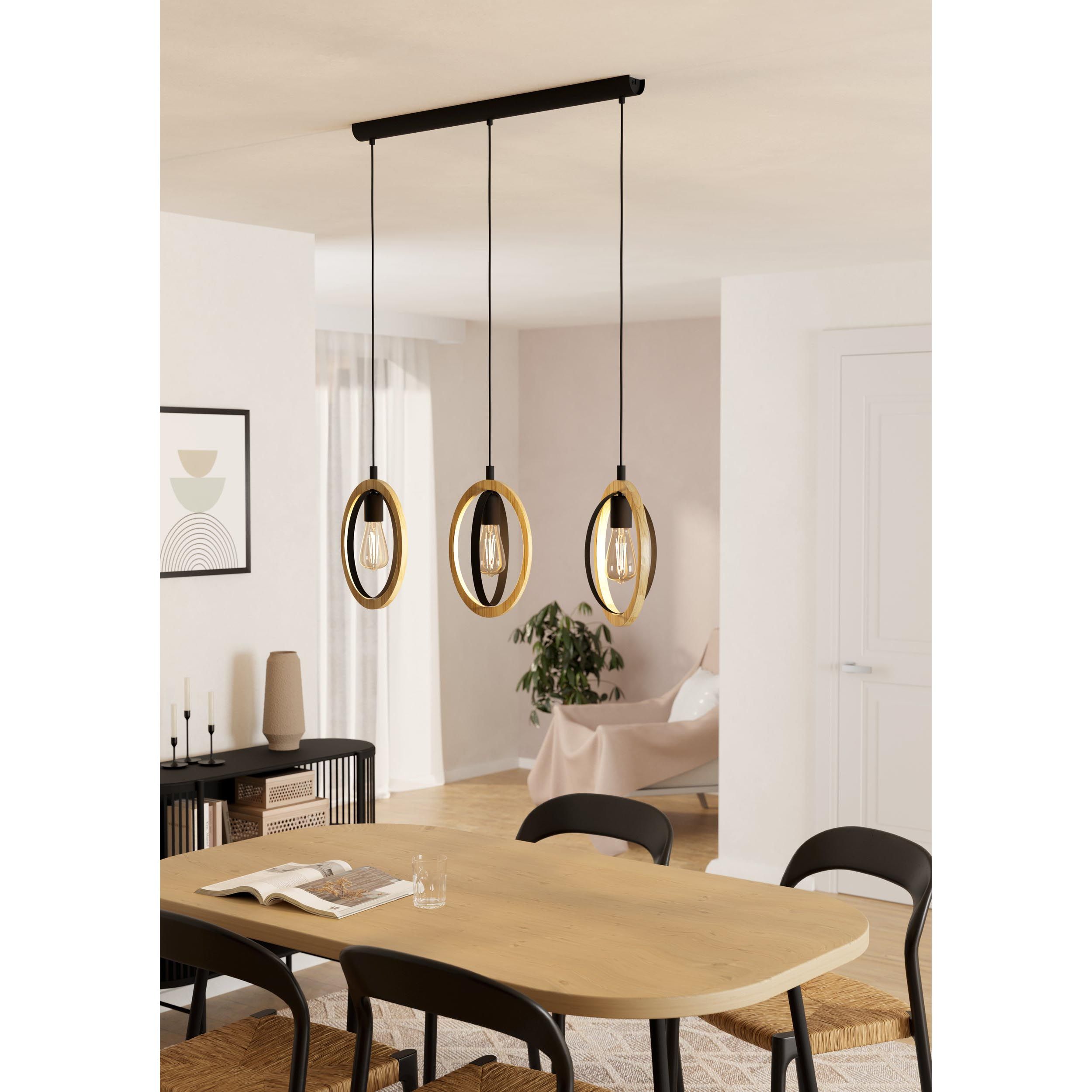 Suspension métal noir BASILDON Barre 3 E27 3X40W