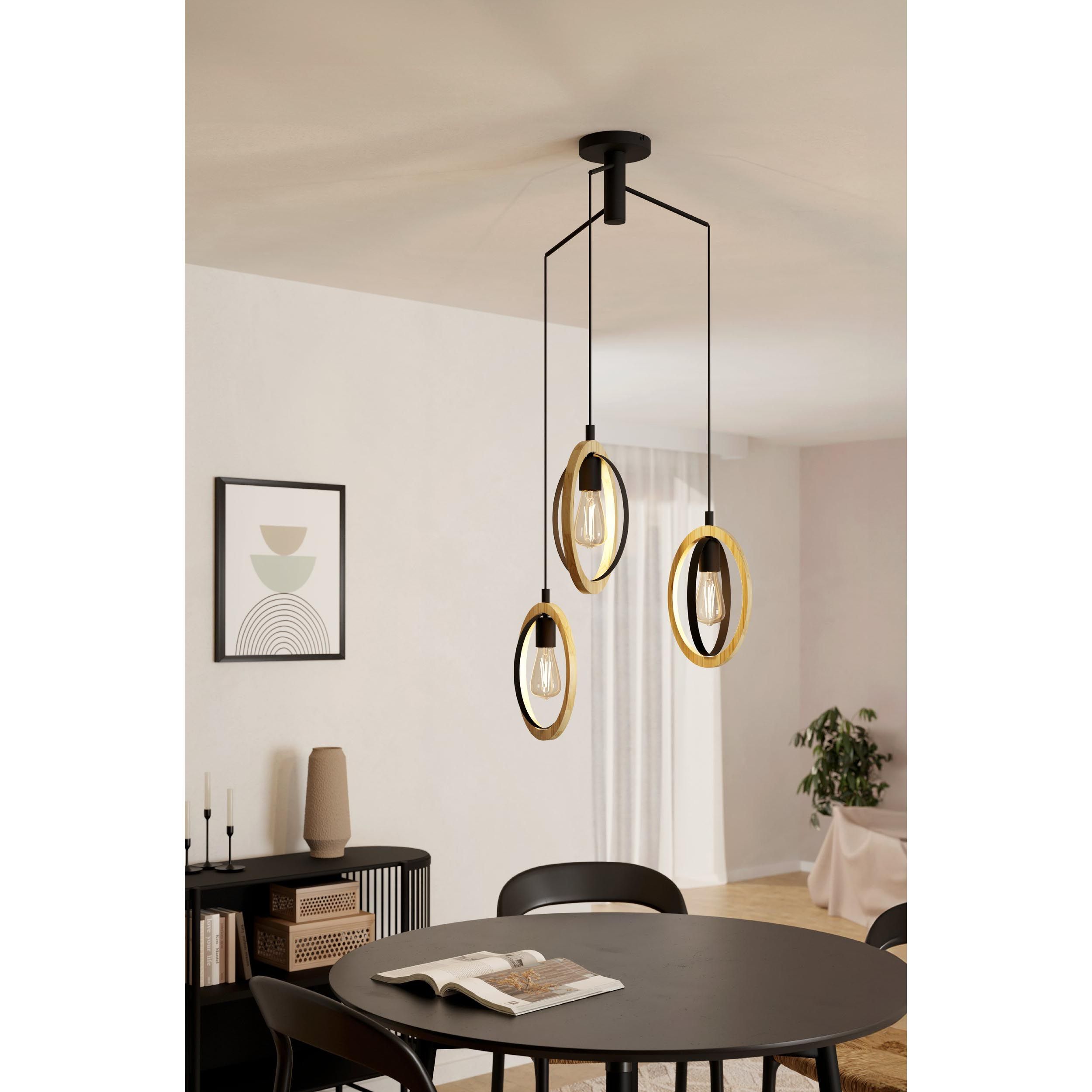 Suspension métal noir BASILDON Cascade 3 E27 3X40W