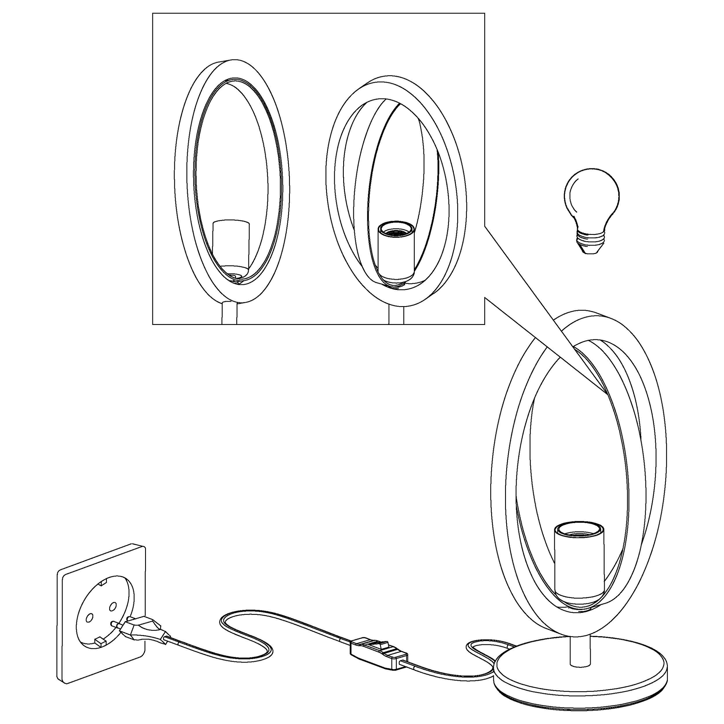 Lampe de table métal noir BASILDON E27 1X40W