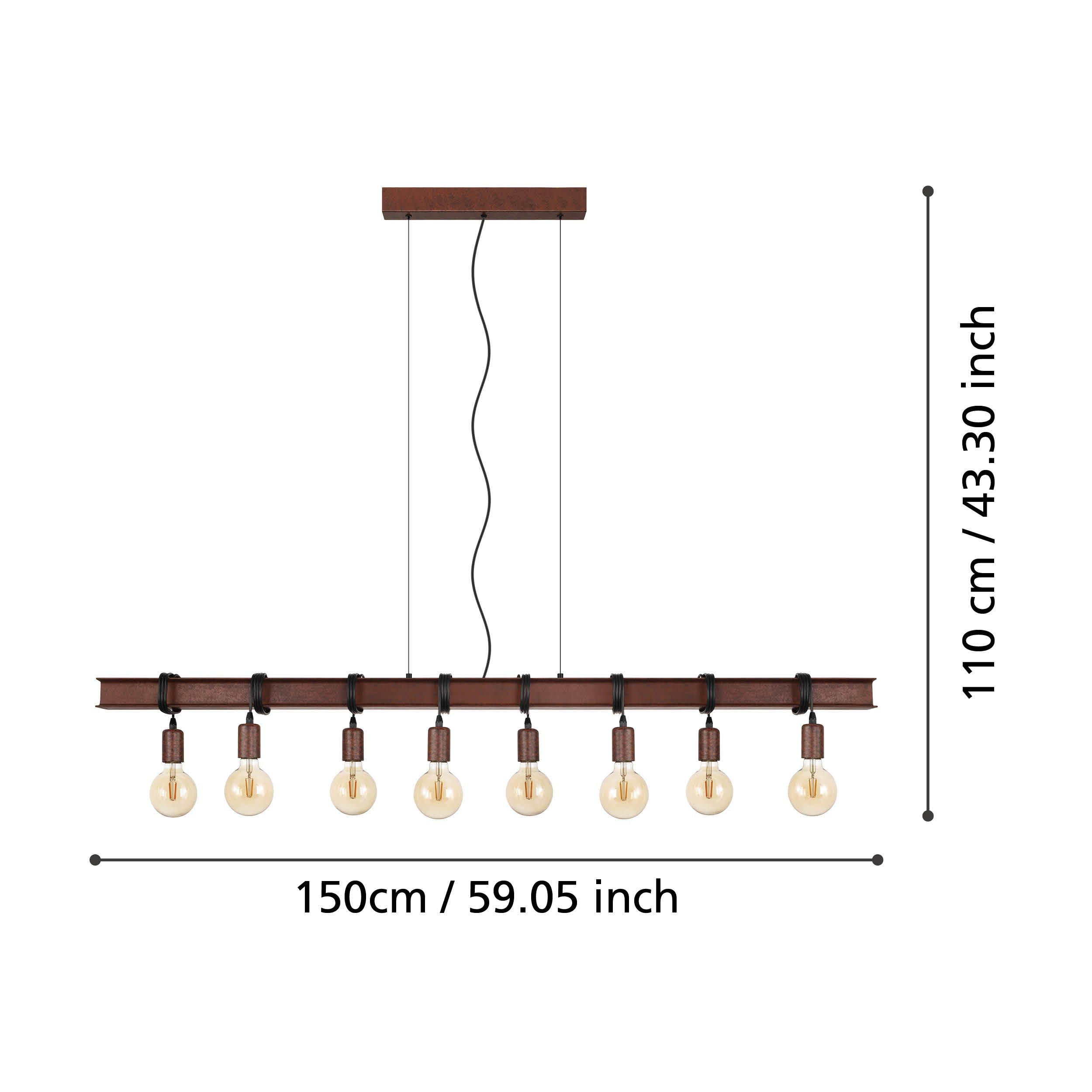 Suspension métal marron TOWNSHEND 4 E27 8X60W