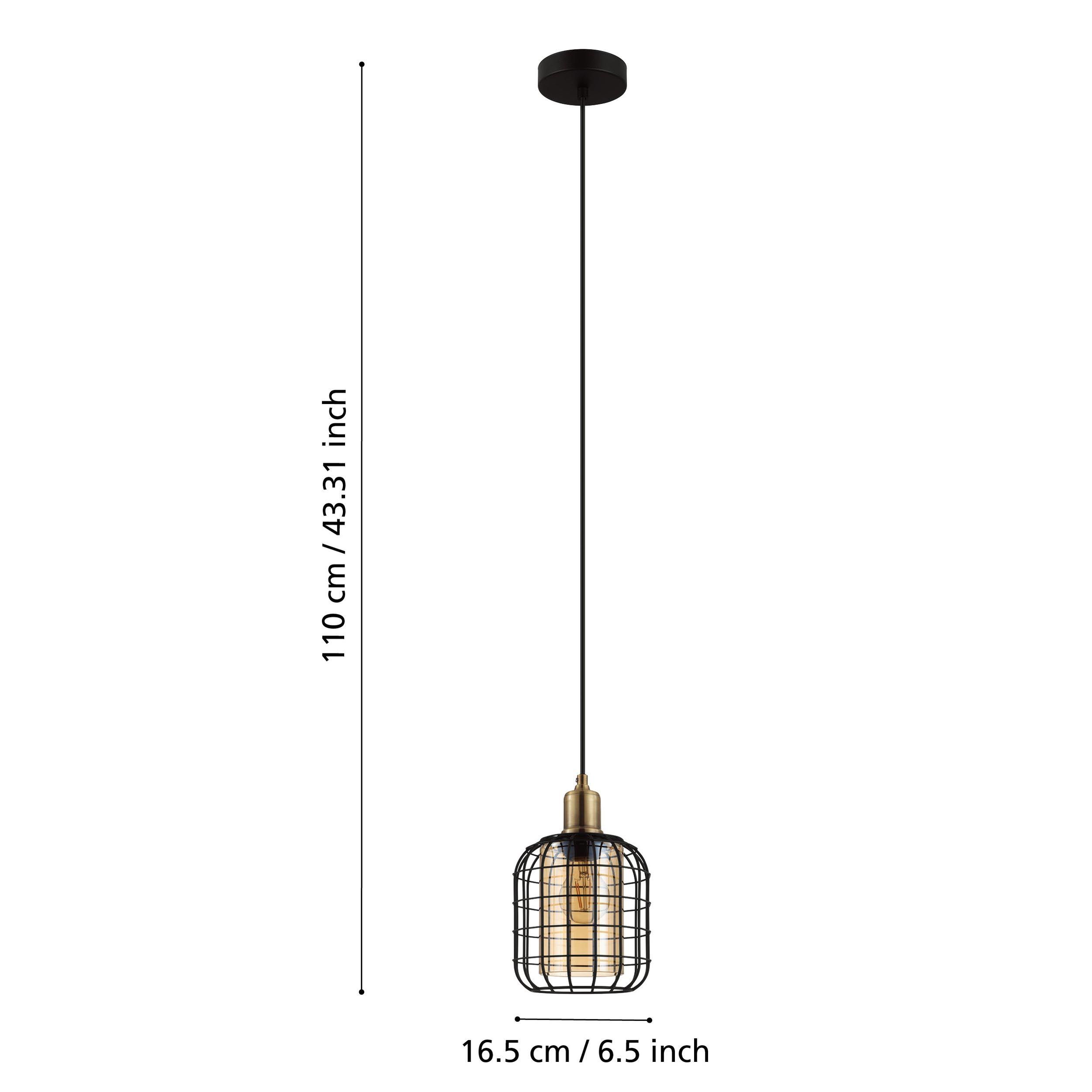 Suspension métal noir CHISLE E27 1X40W