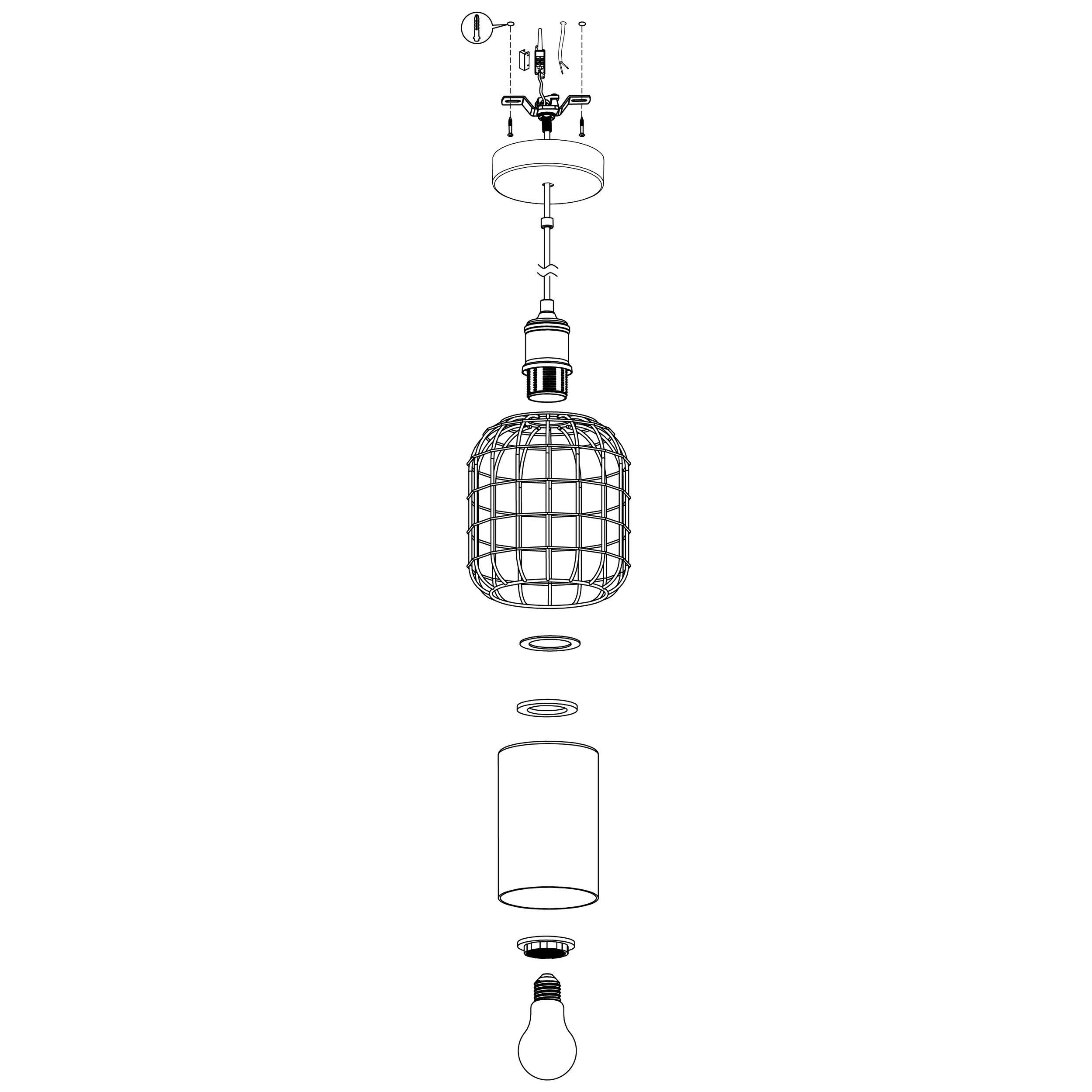 Suspension métal noir CHISLE E27 1X40W