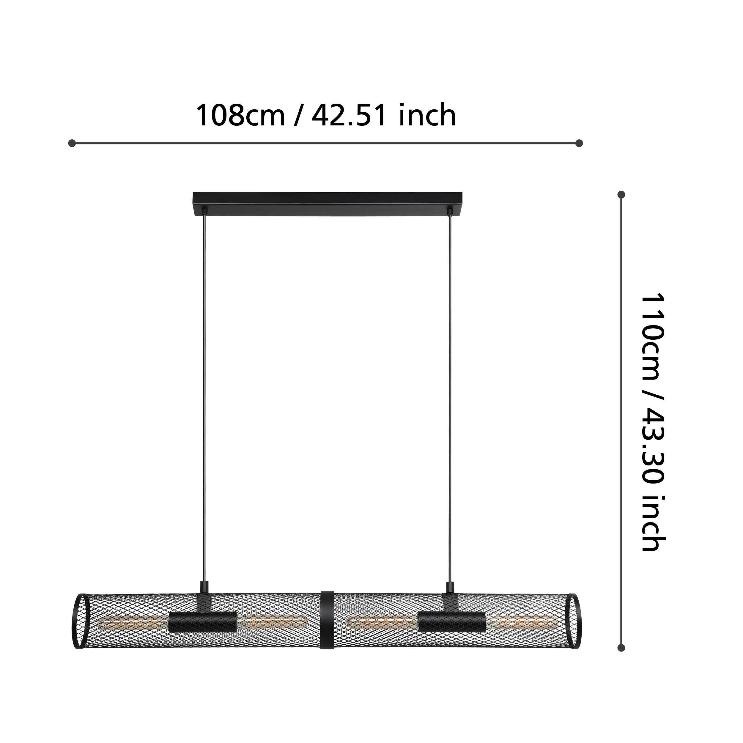 Suspension métal noir REDCLIFFE E27 4X40W