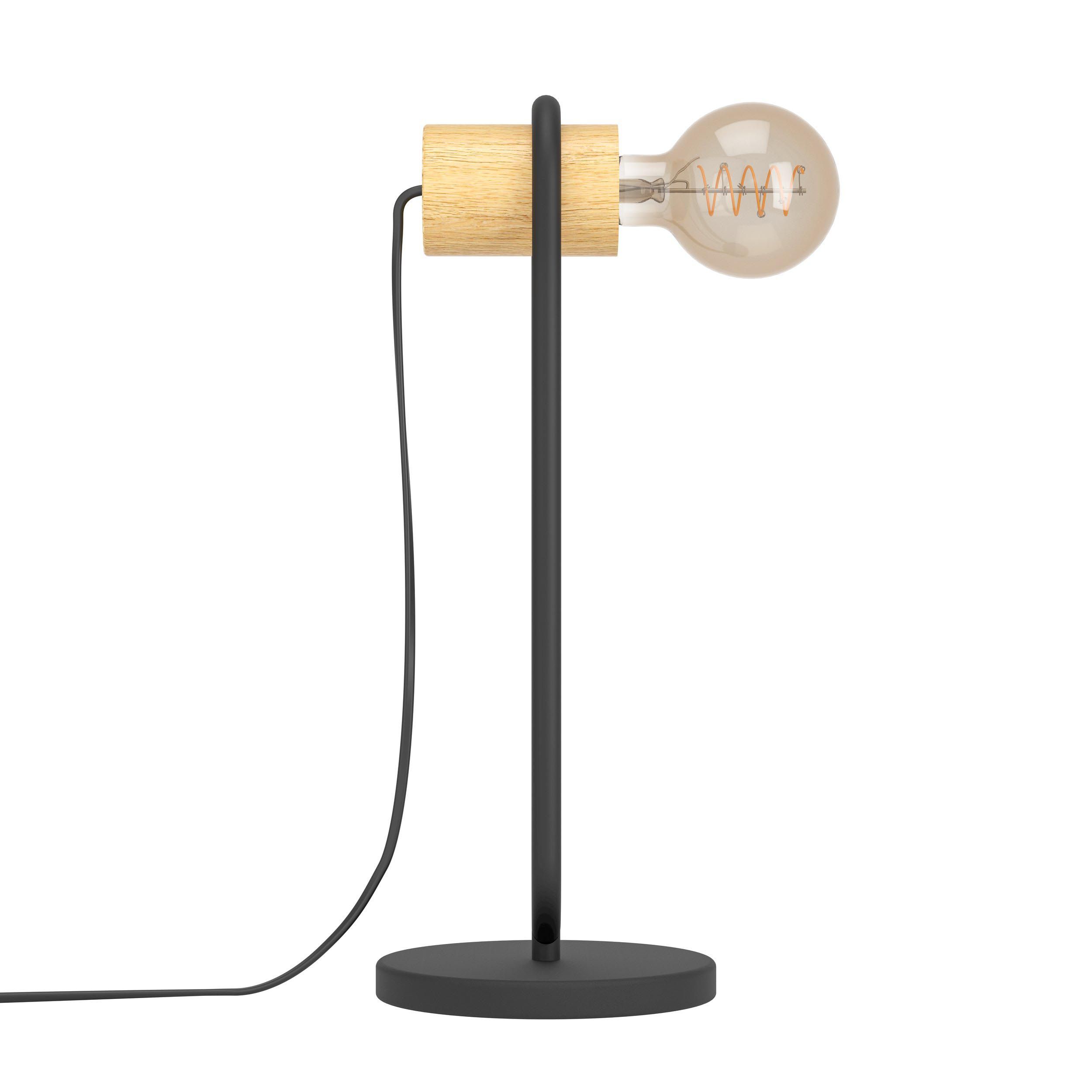 Lampe de table bois noir CHIEVELEY E27 1X28W