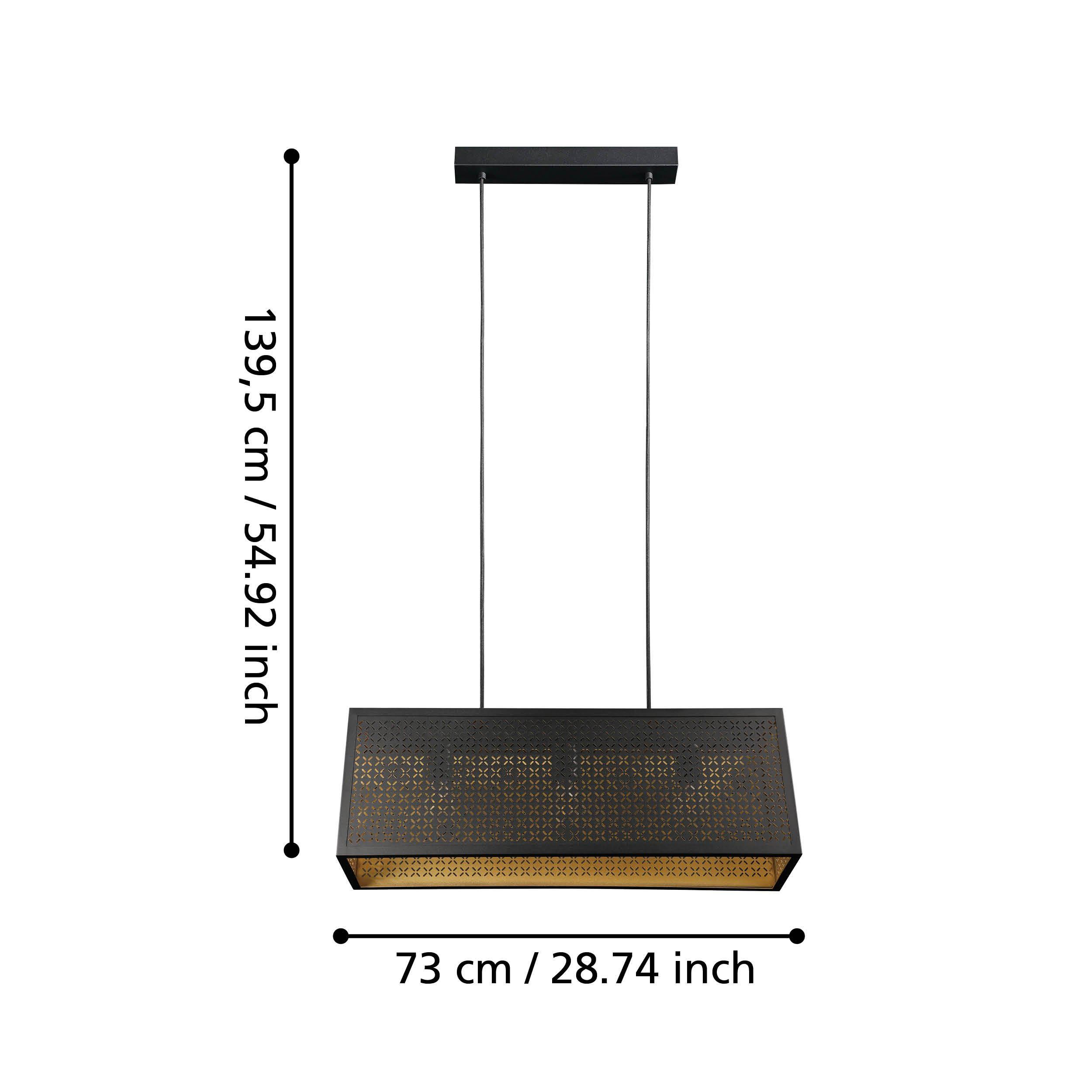 Suspension métal noir SALLICANO E27 3X40W