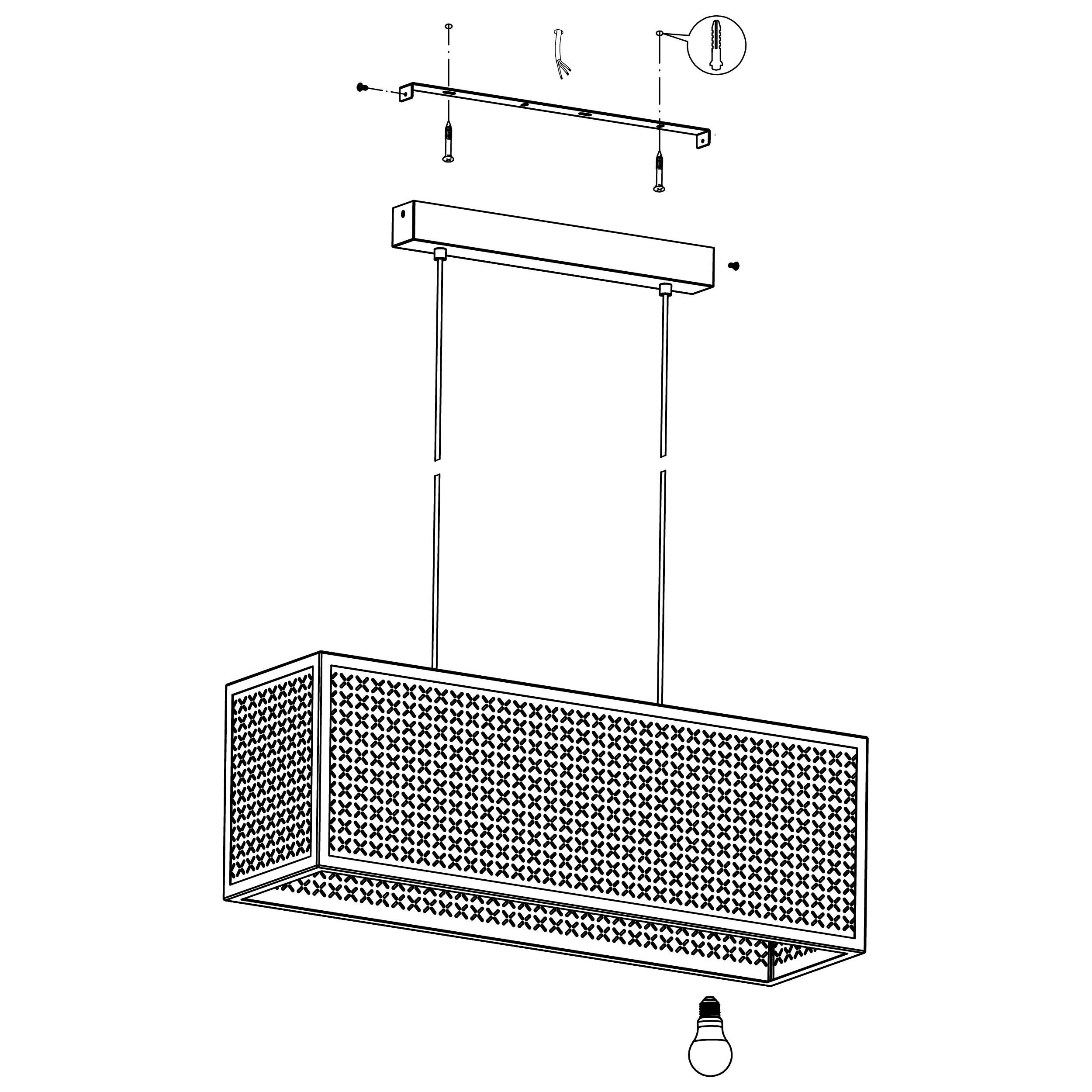 Suspension métal noir SALLICANO E27 3X40W