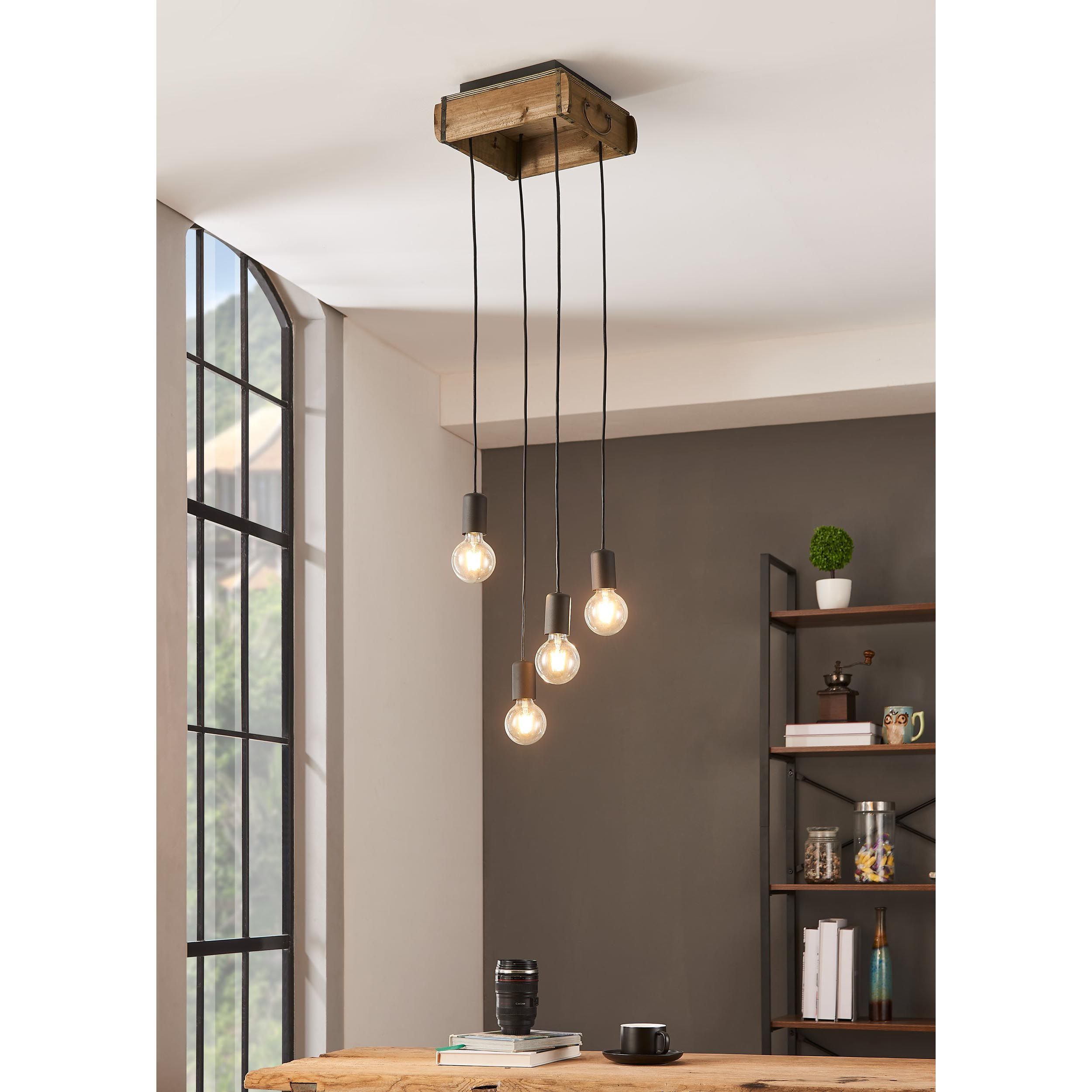 Suspension métal naturel WOOTTON E27 4X40W