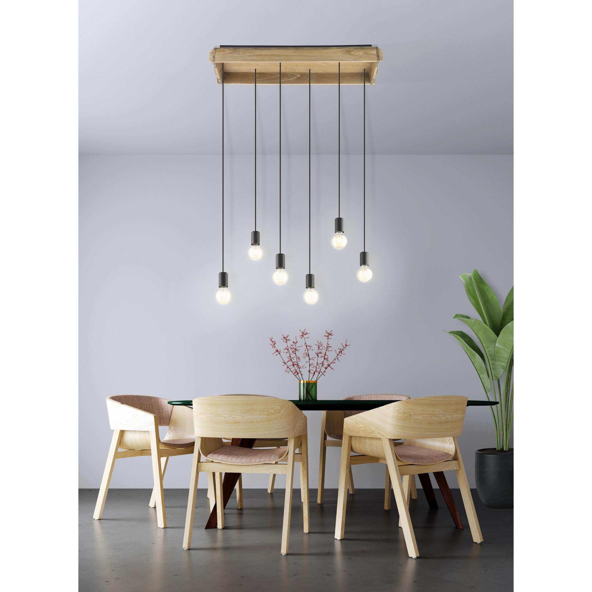 Suspension métal naturel WOOTTON E27 6X40W