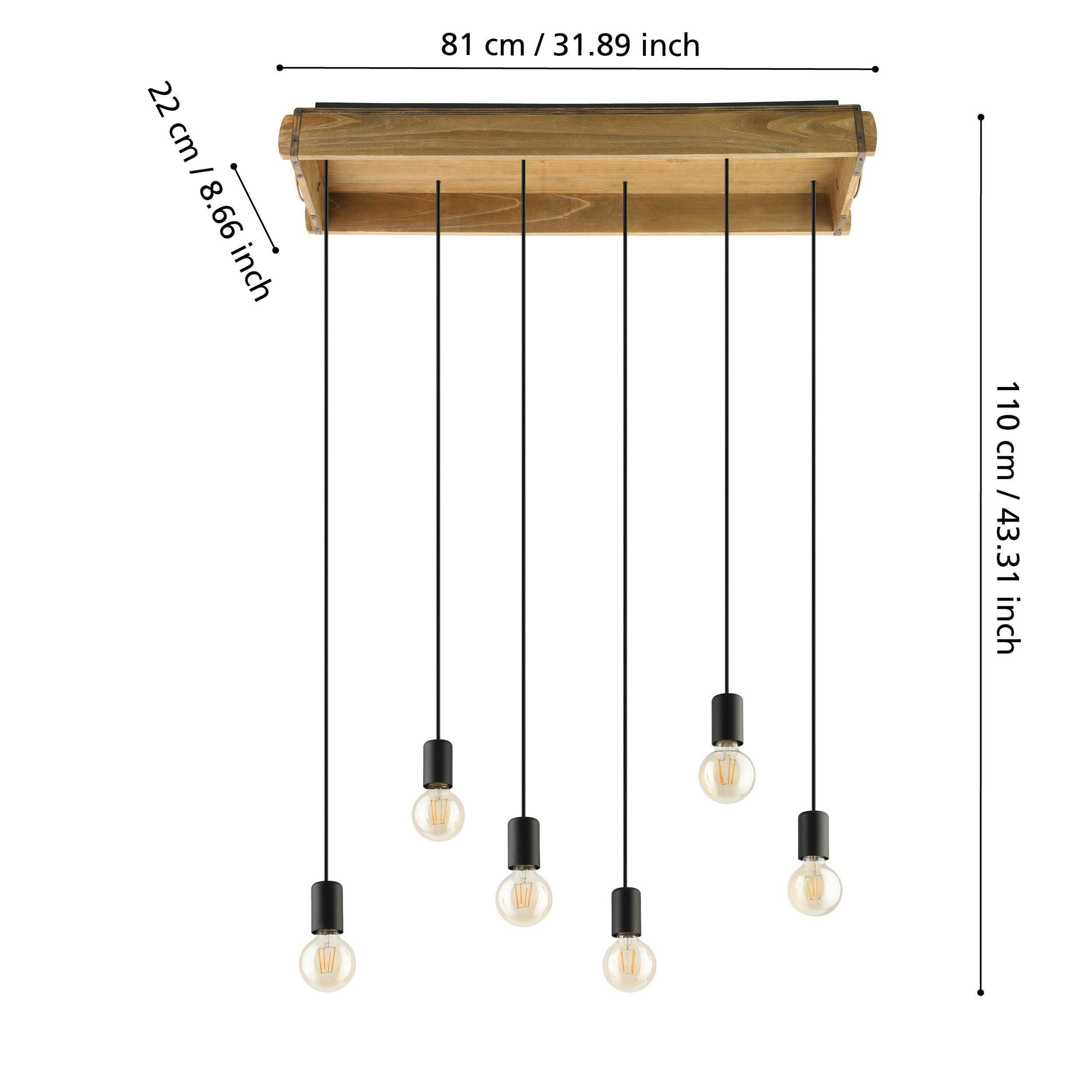 Suspension métal naturel WOOTTON E27 6X40W