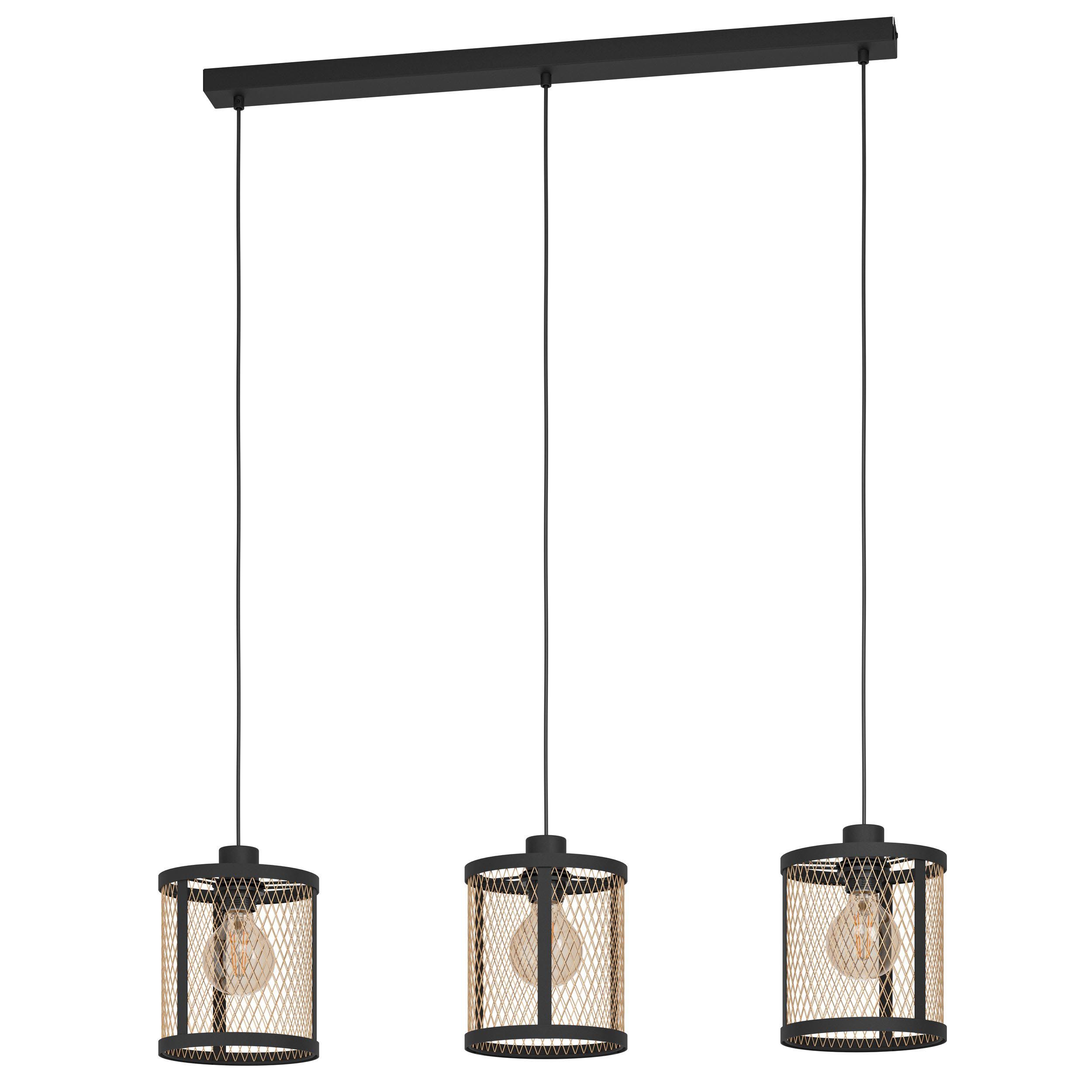 Suspension métal noir DELLOW E27 3X40W