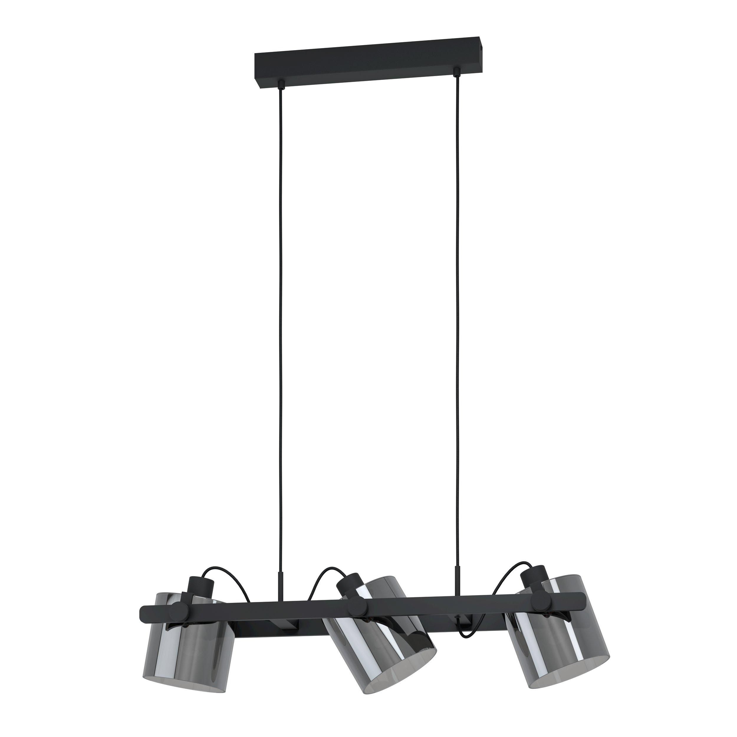 Suspension métal et verre noir HORNWOOD 2 E27 3X40W