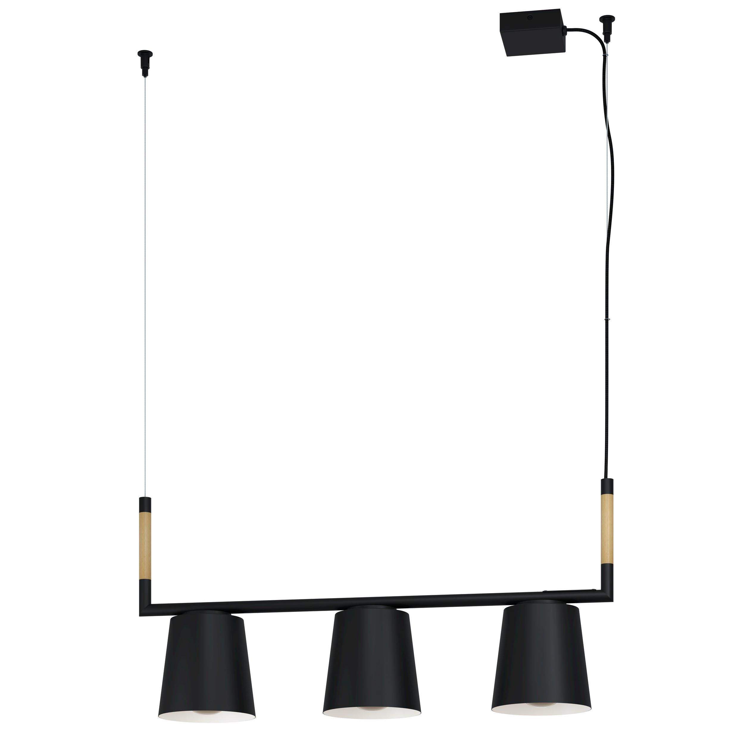 Suspension métal noir LACEY E27 3X40W