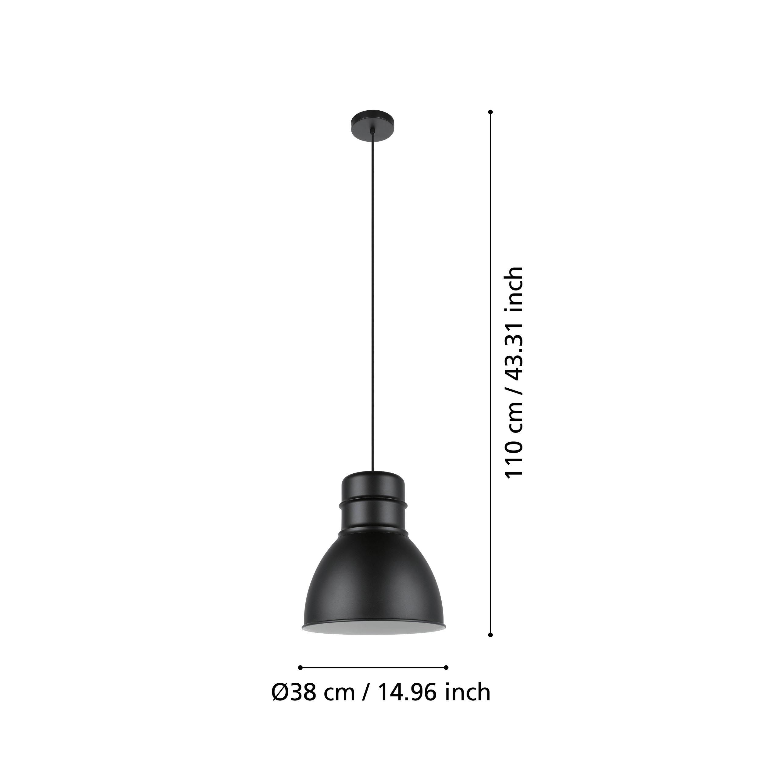 Suspension métal noir EBURY E27 1X60W