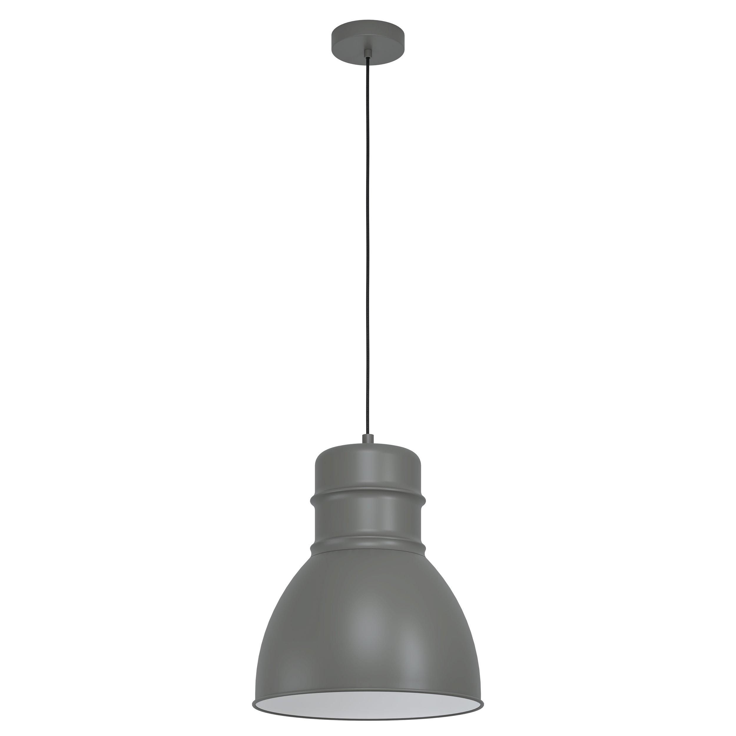 Suspension métal gris EBURY E27 1X60W