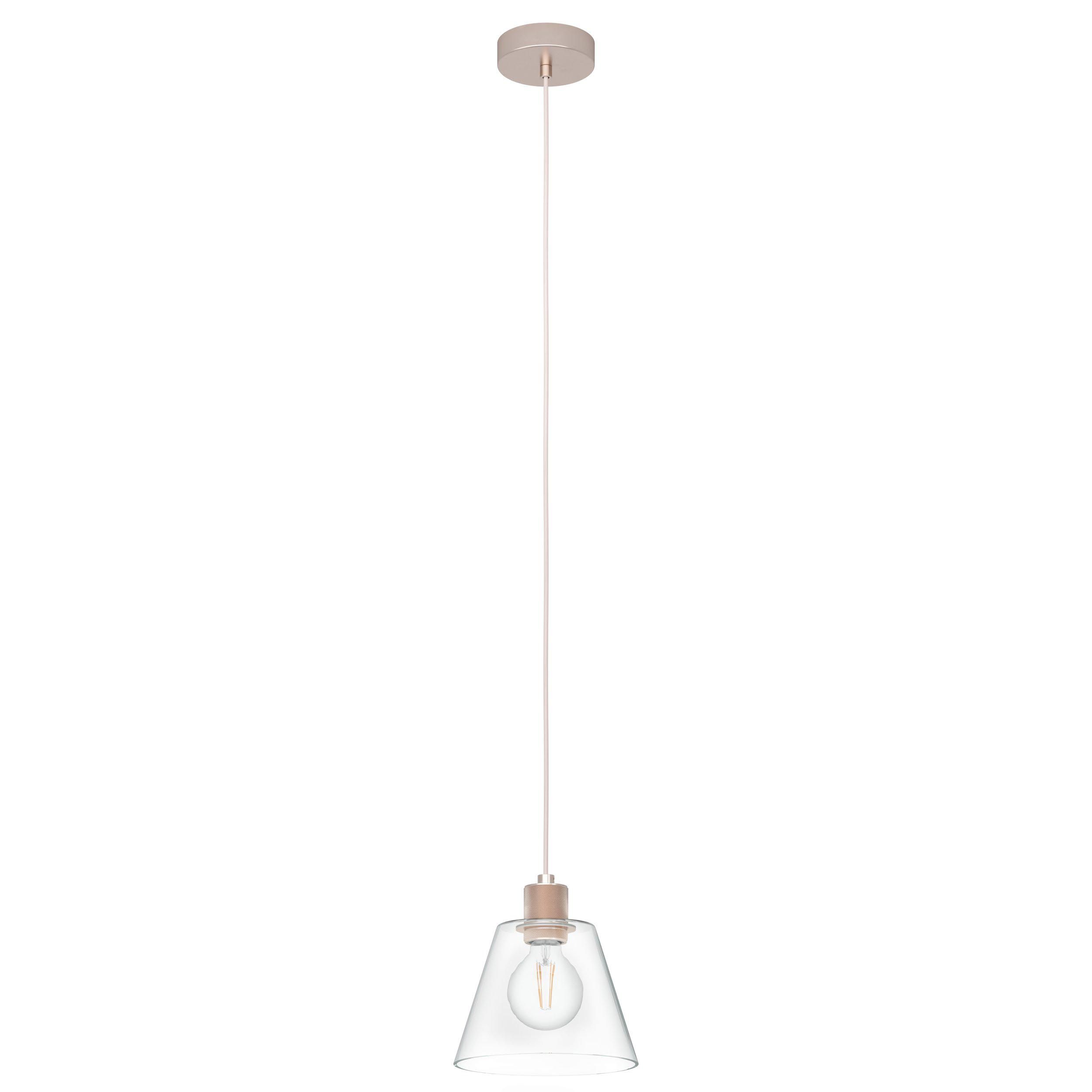 Suspension verre rose COPLEY E27 1X40W