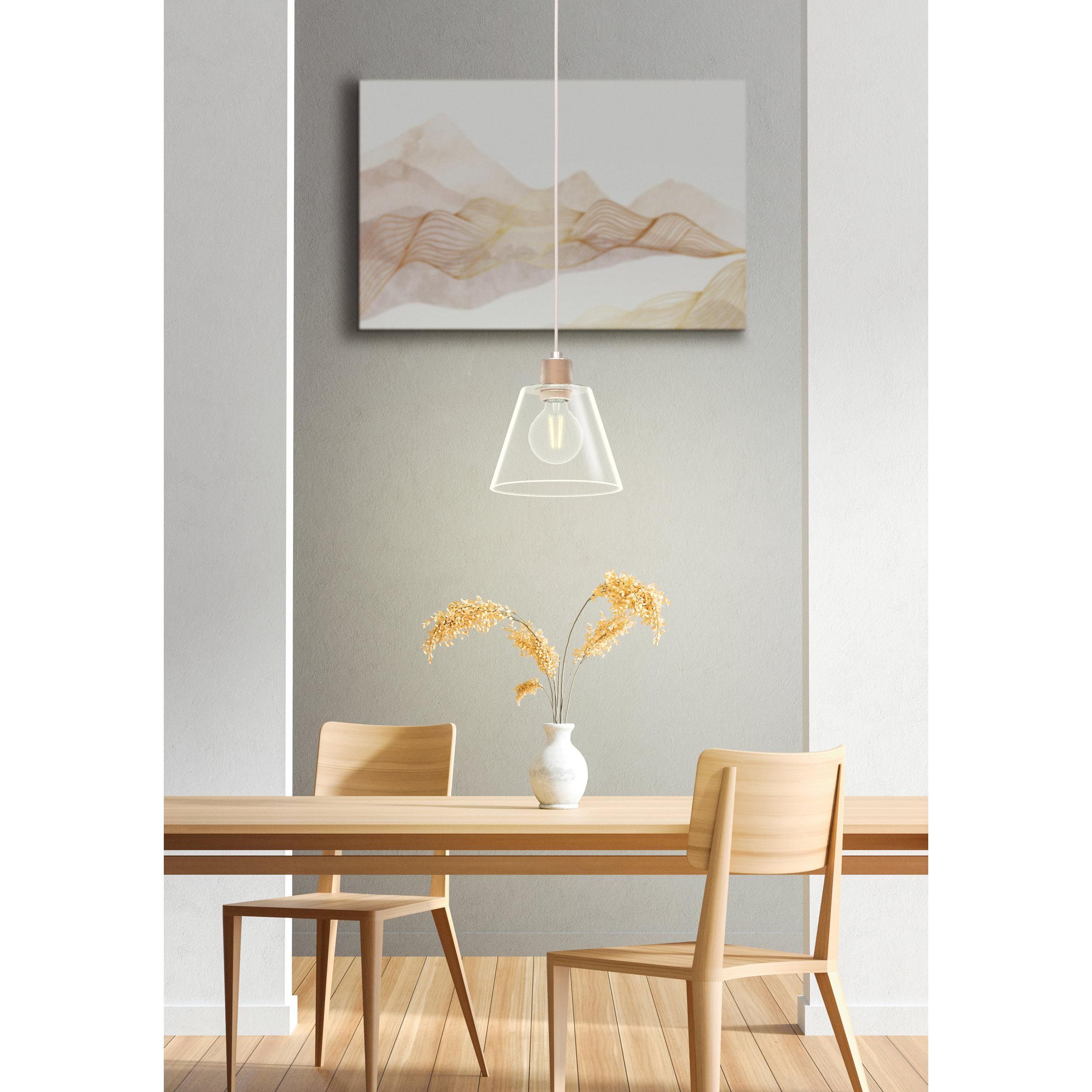 Suspension verre rose COPLEY E27 1X40W