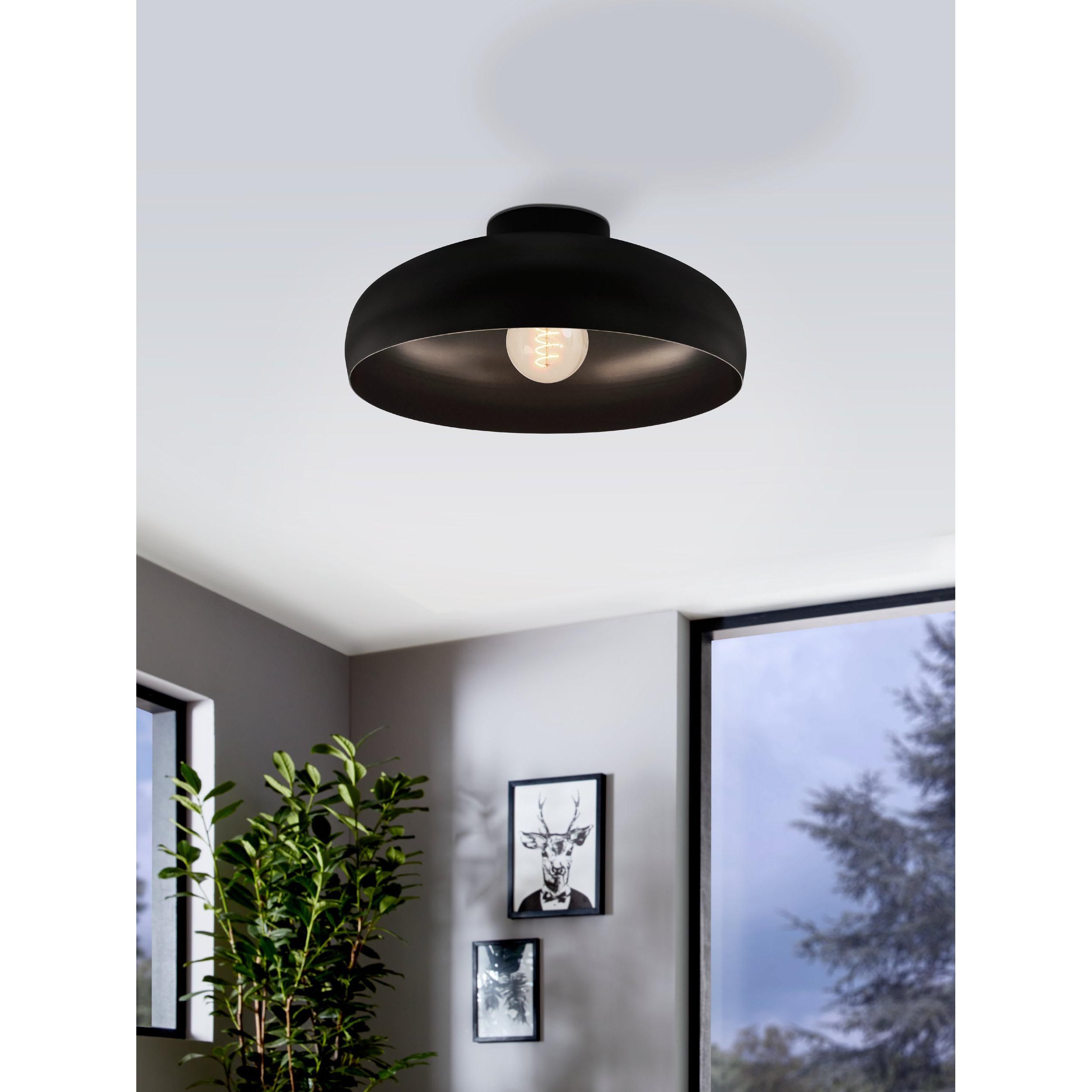 Plafonnier métal noir MOGANO E27 1X60W