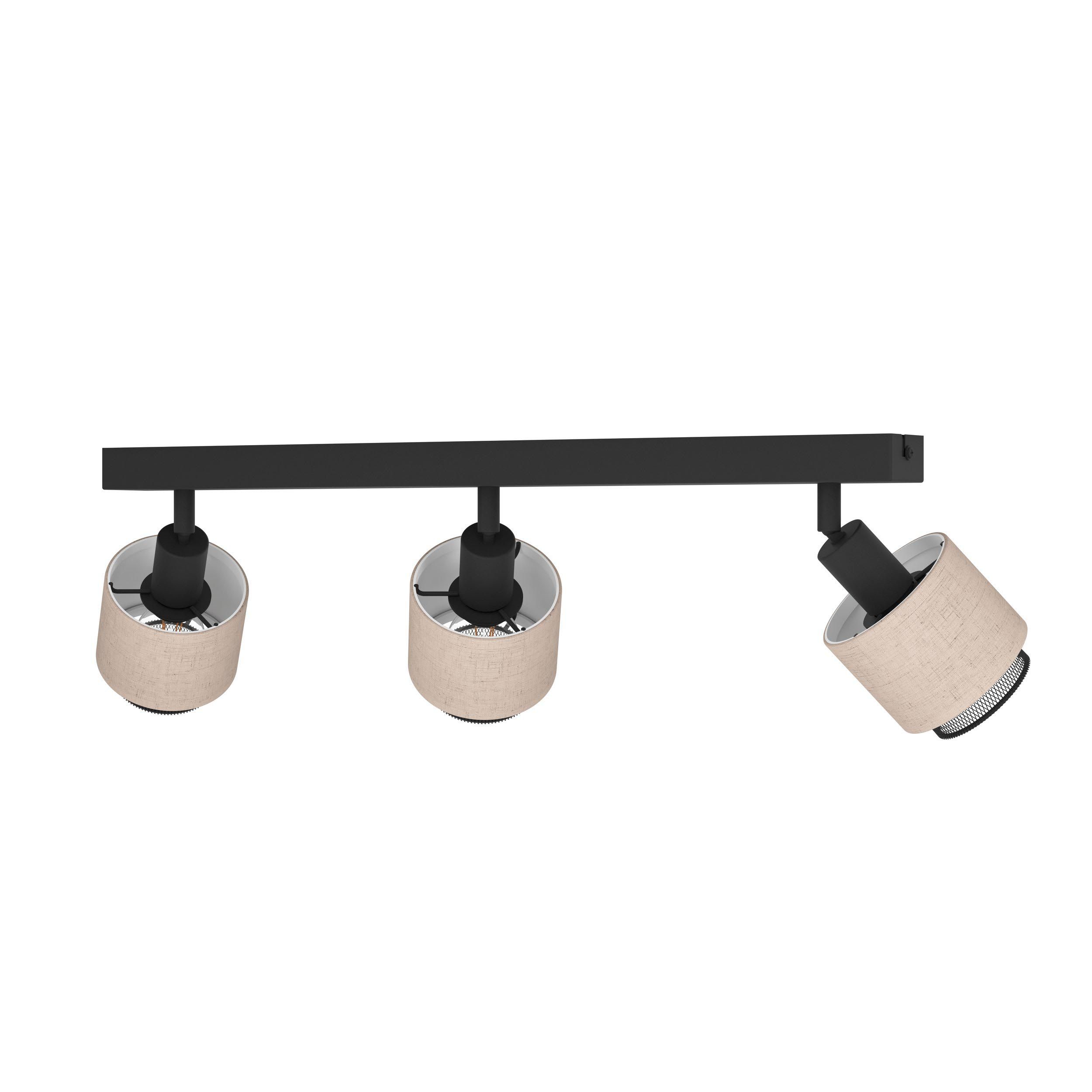 Spot de plafond réglette/plaf tissu noir ROSLEY E14 3X40W