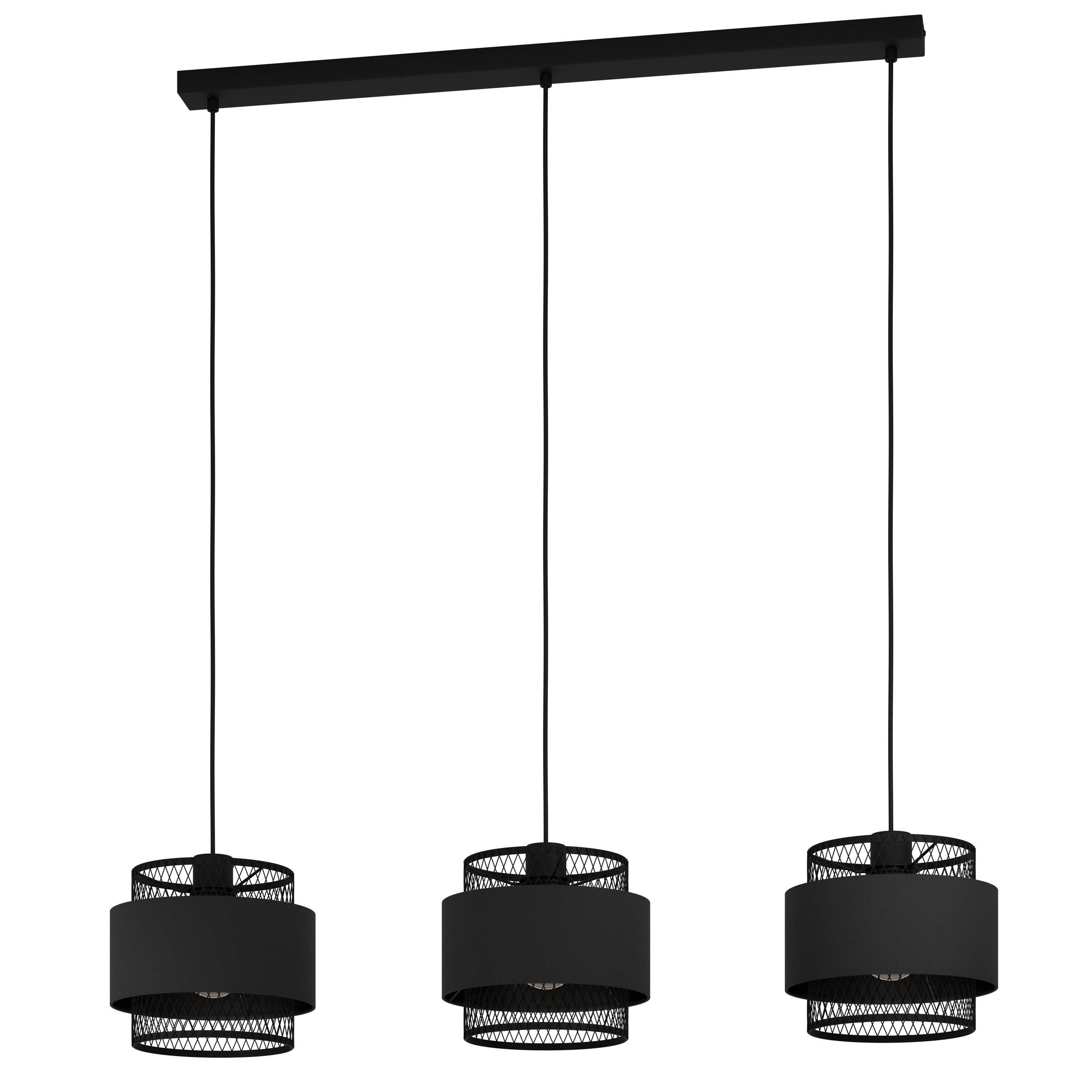 Suspension métal noir BAZELY E27 3X40W