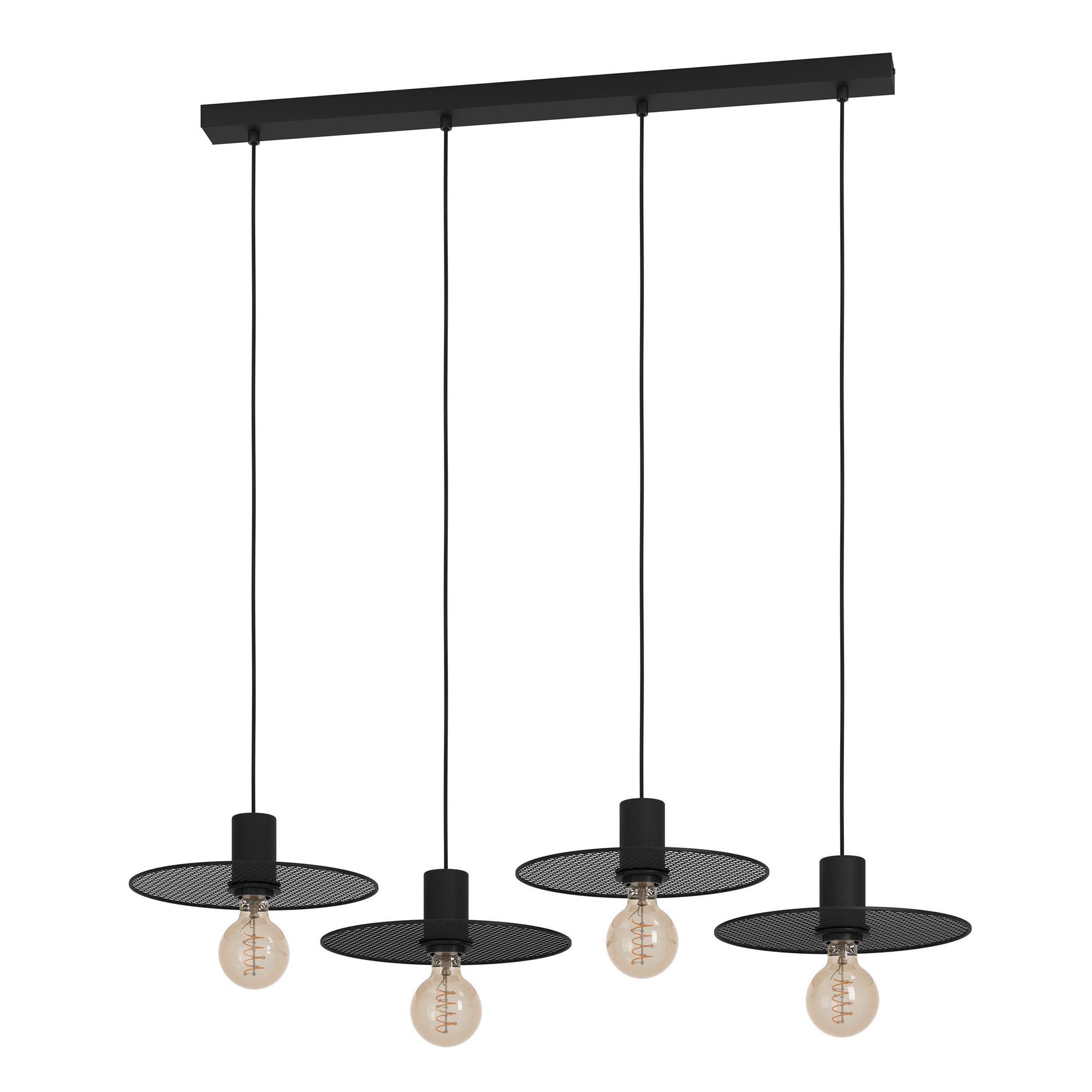 Suspension métal noir IKESTON E27 4X40W